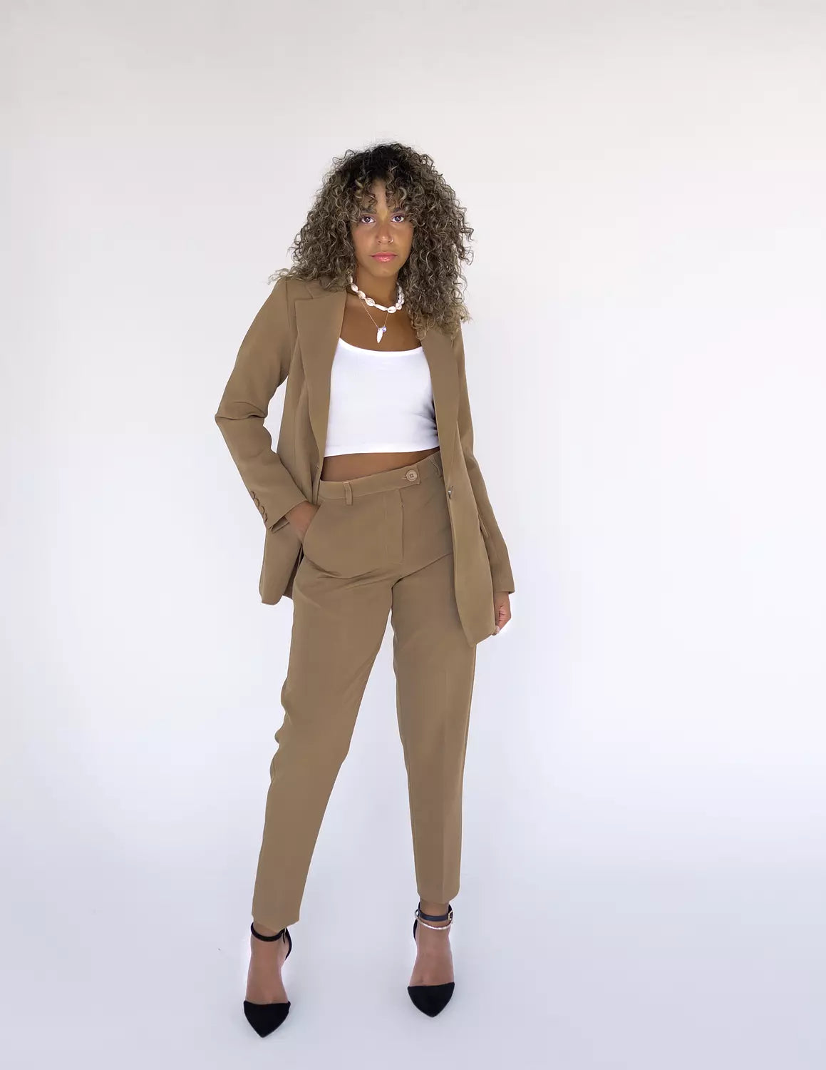 Dark Caramel Slim Pants