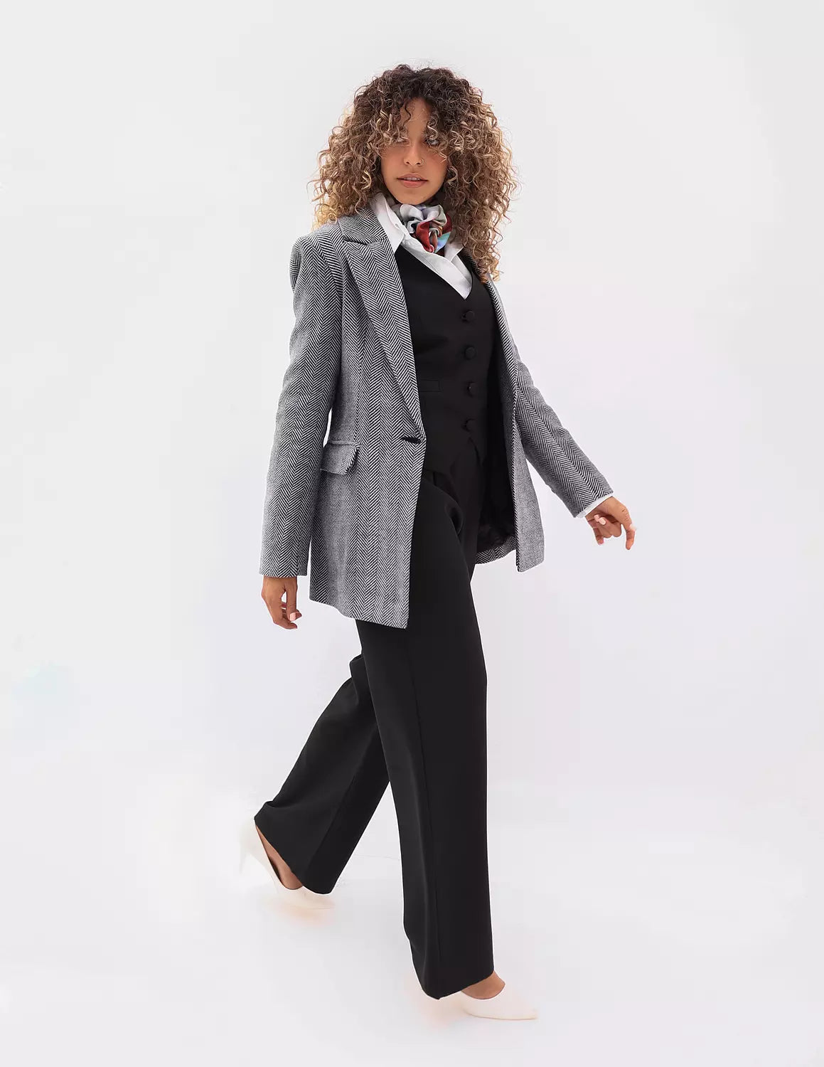 Ash Gray Zigzag Blazer