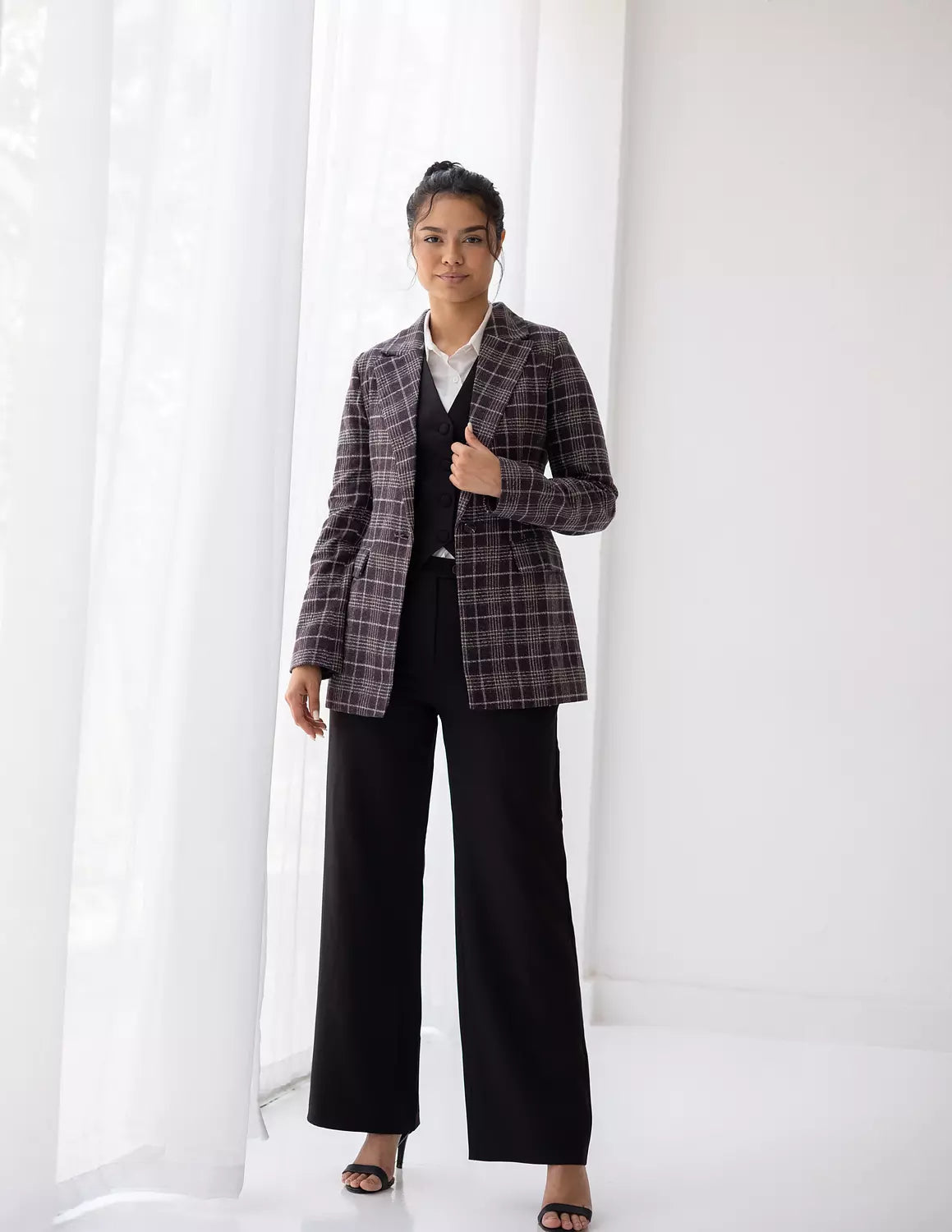 Plum Plaid Blazer