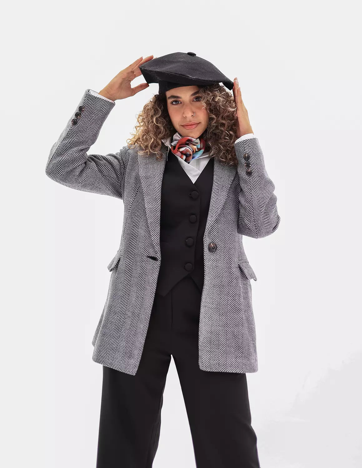 Ash Gray Zigzag Blazer