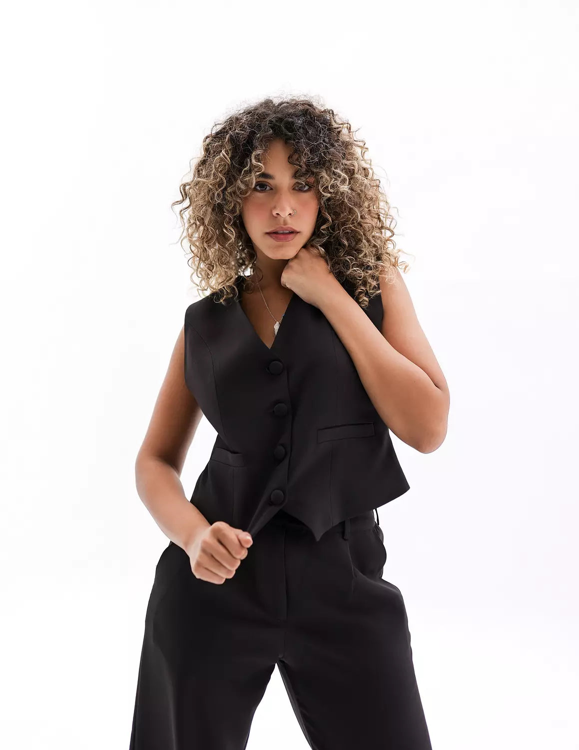 Midnight Cropped Vest