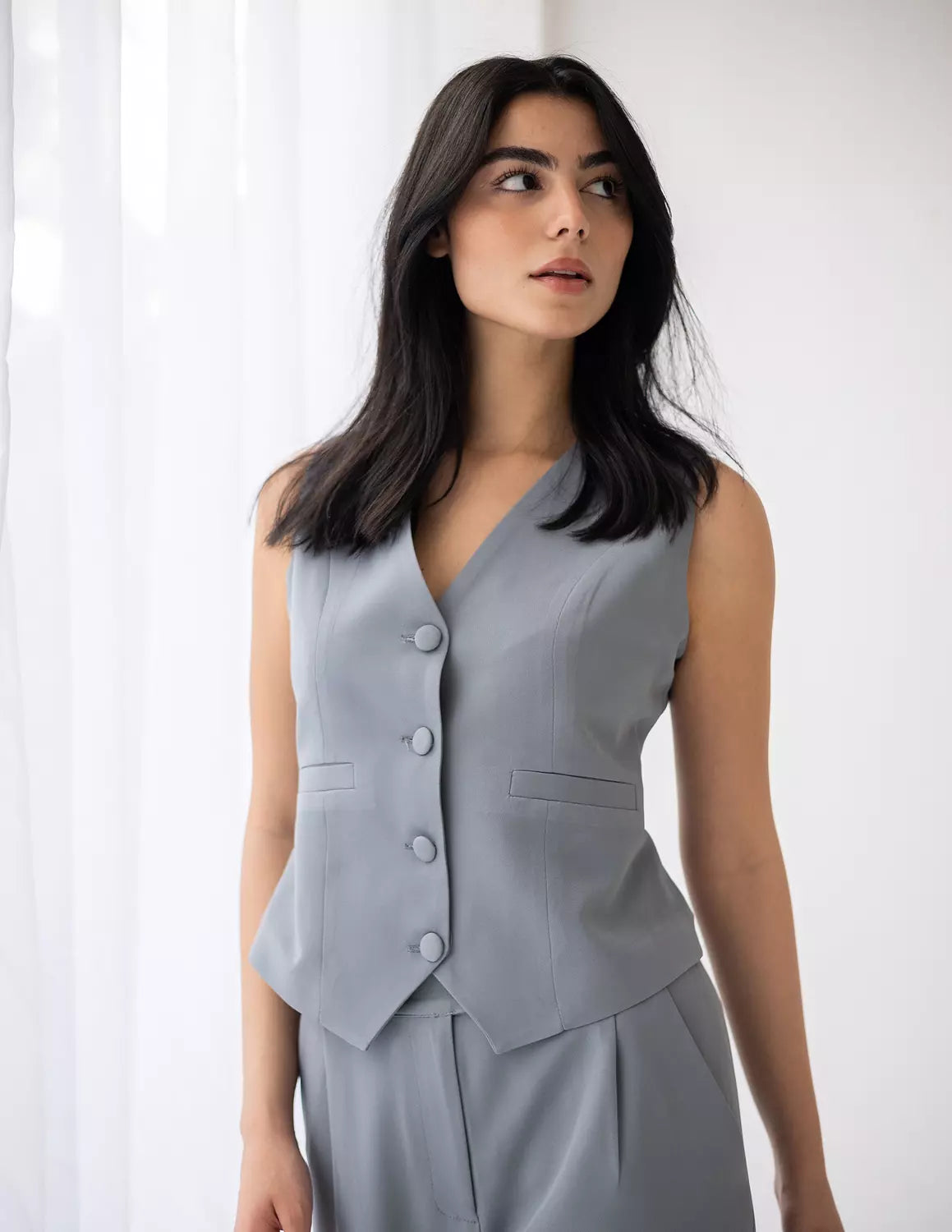Iron Gray Cropped Vest