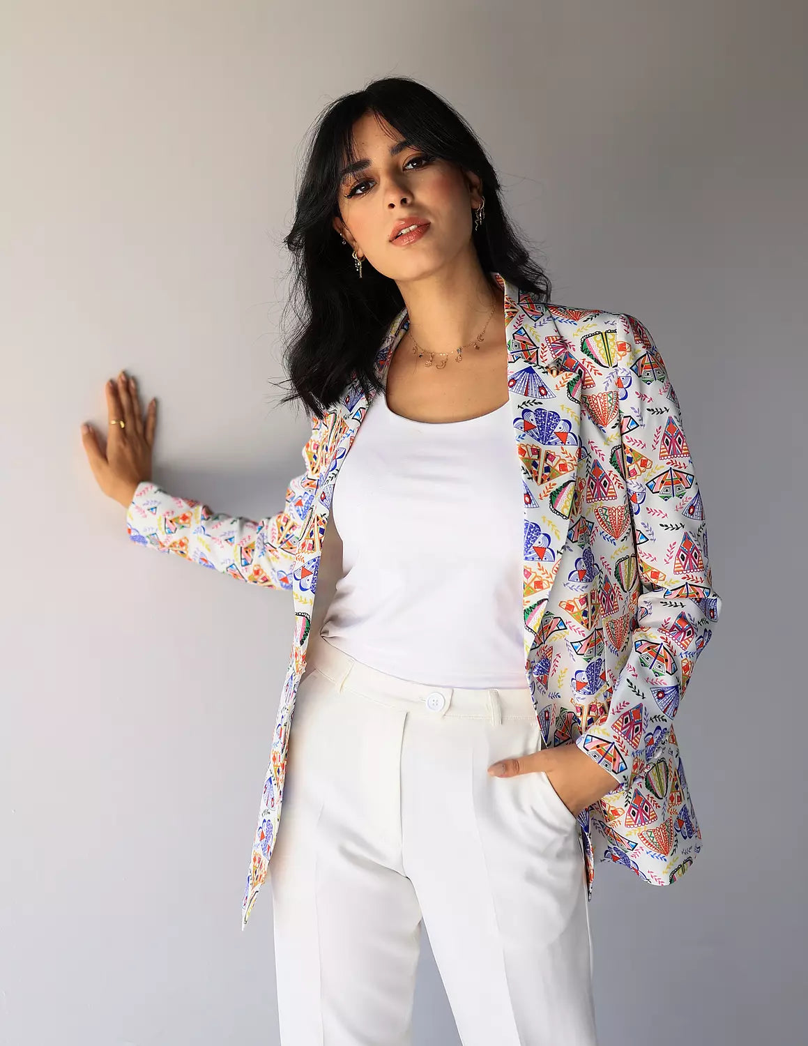 Light-Abstract Printed Blazer