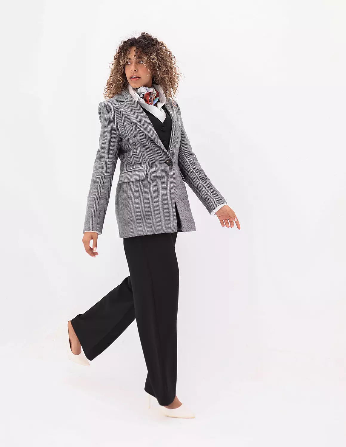 Ash Gray Zigzag Blazer