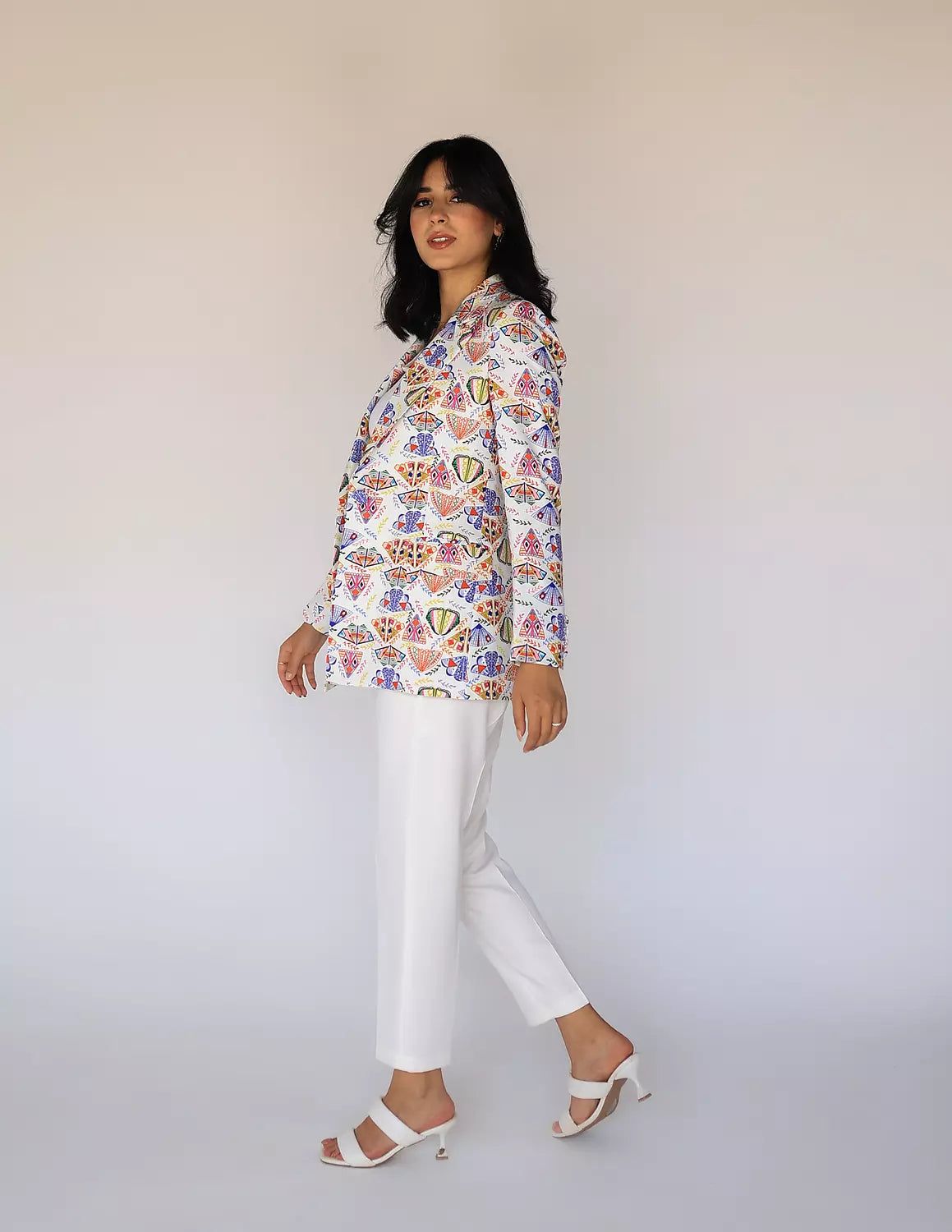 Light-Abstract Printed Blazer