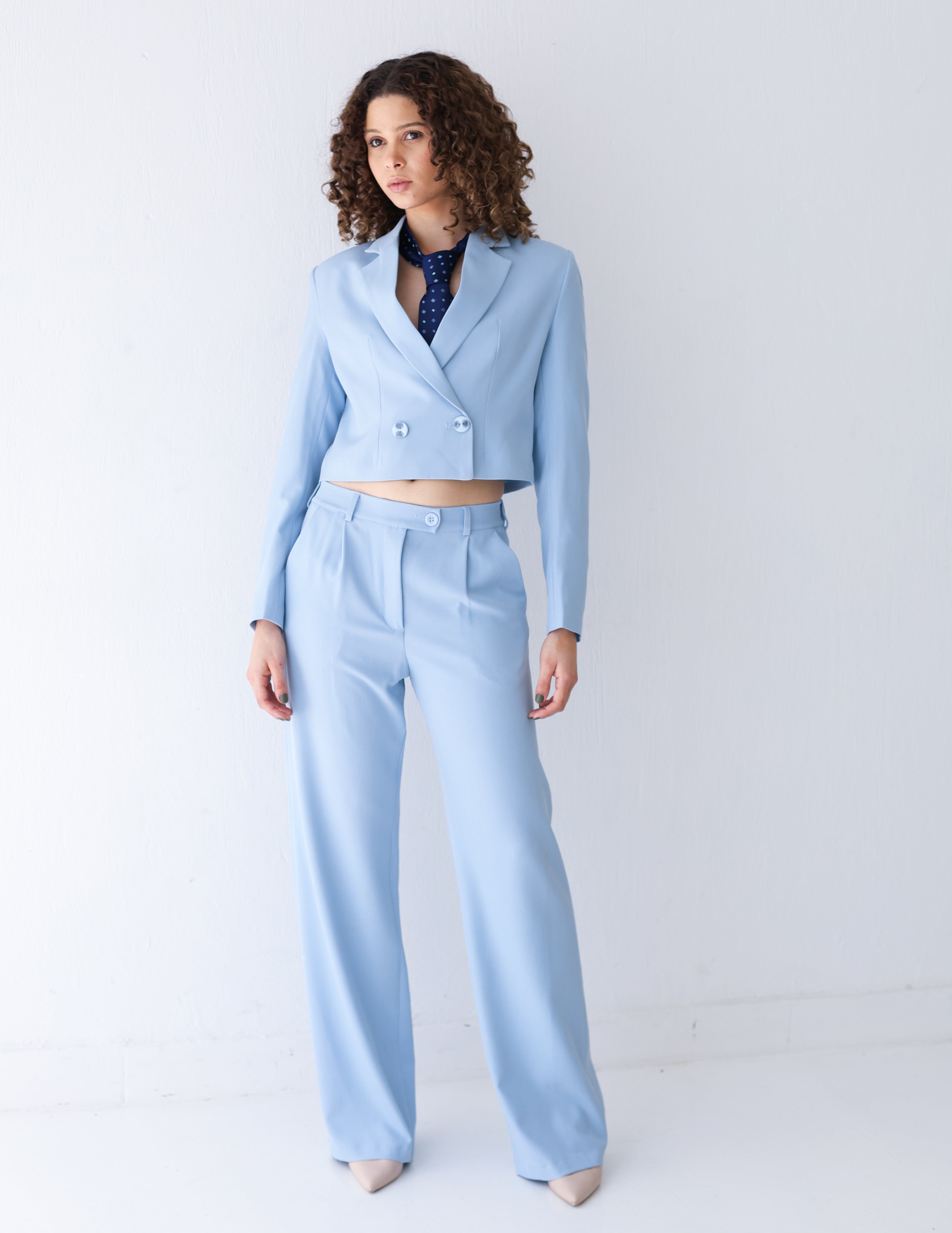 Sky Whisper Cropped Blazer