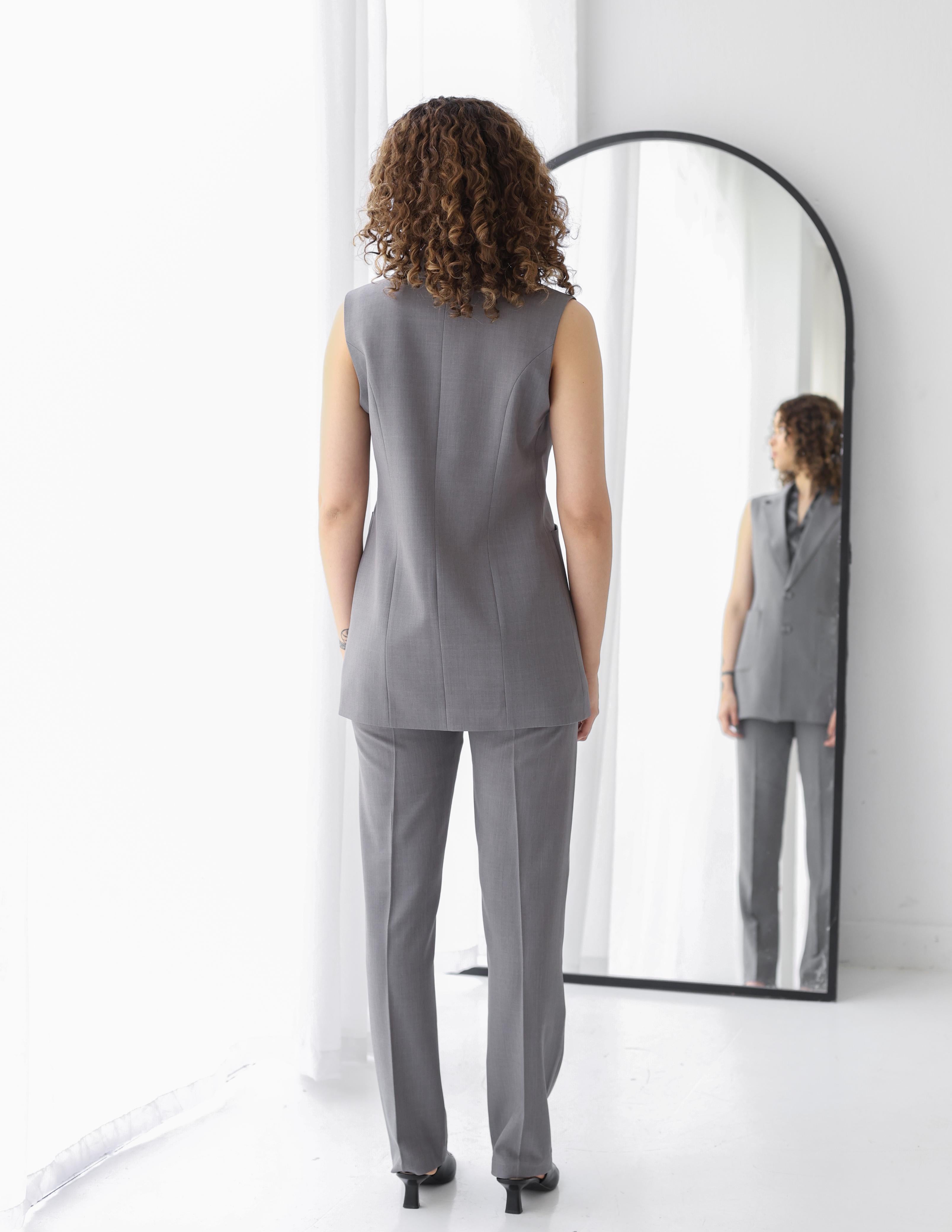 Gray Breeze Straight Pants
