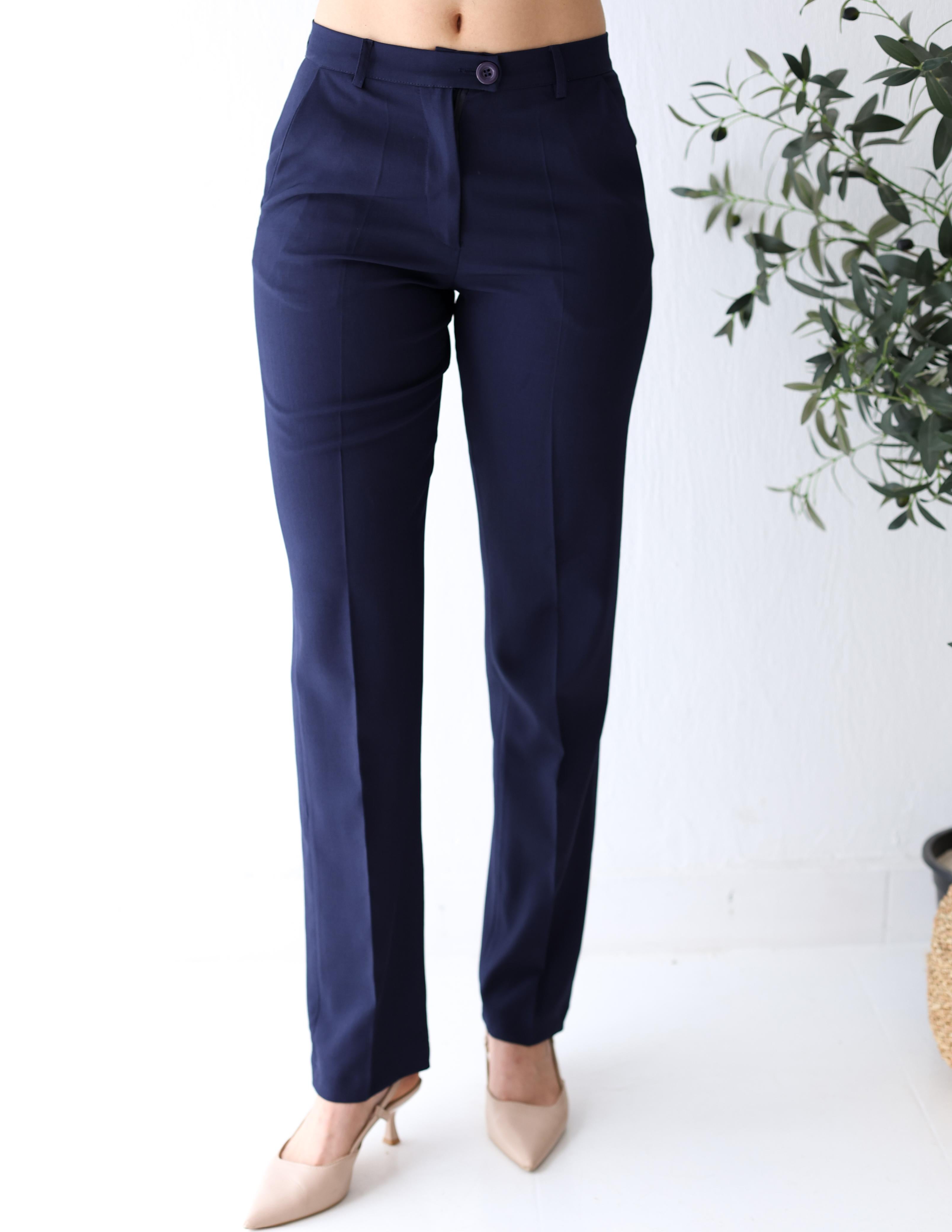 Navy Shadow Straight Pants