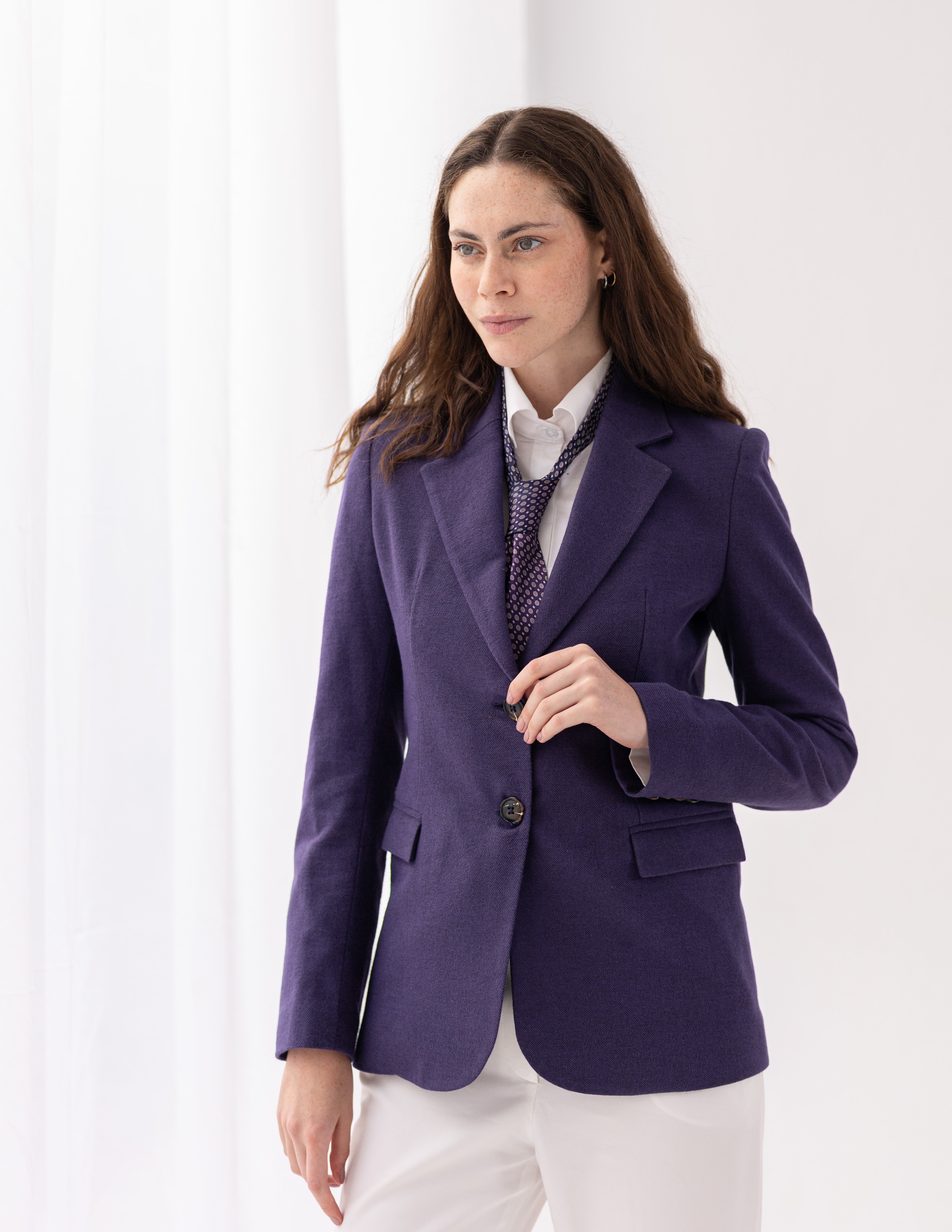 Imperial Purple Wool Straight Blazer