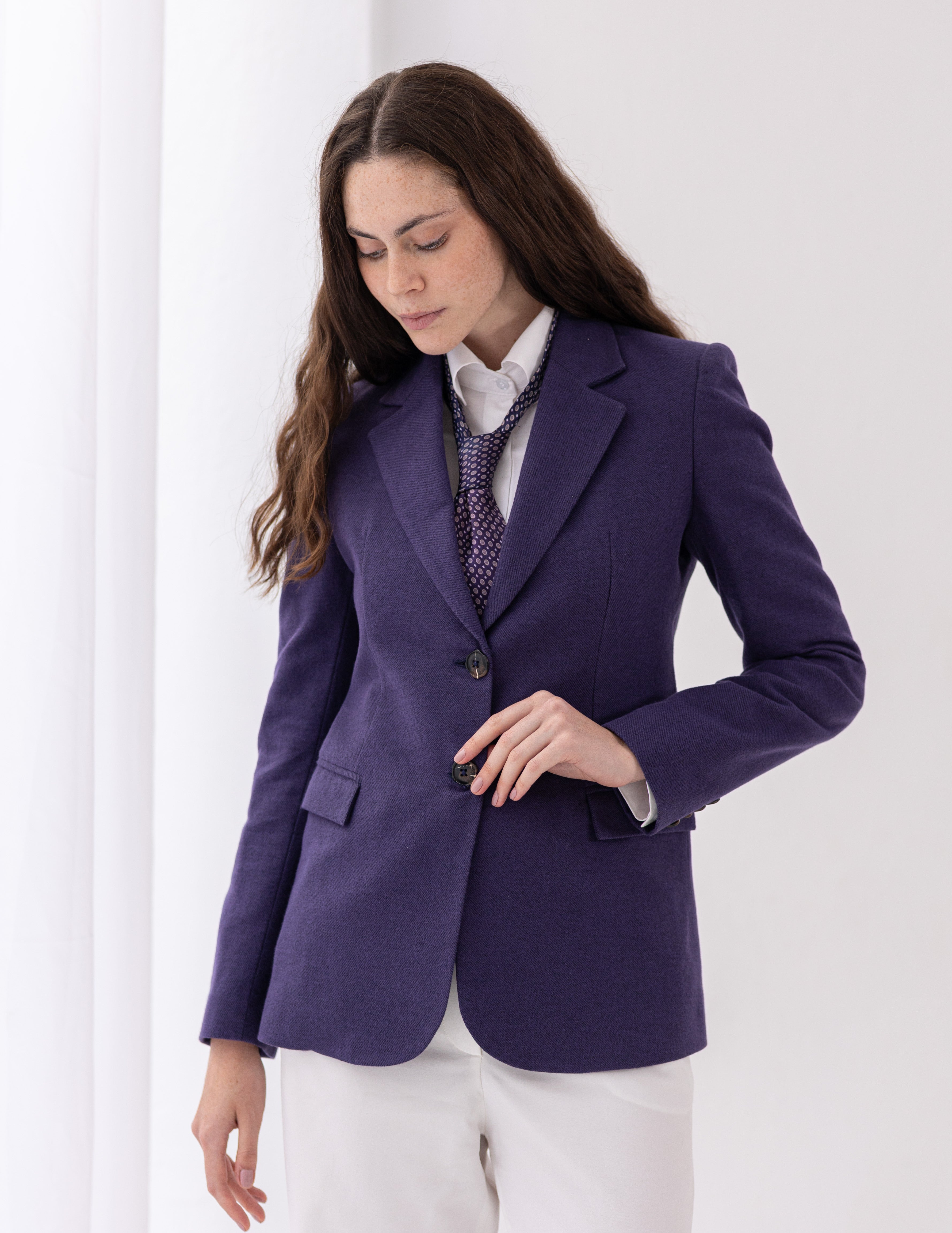 Imperial Purple Wool Straight Blazer