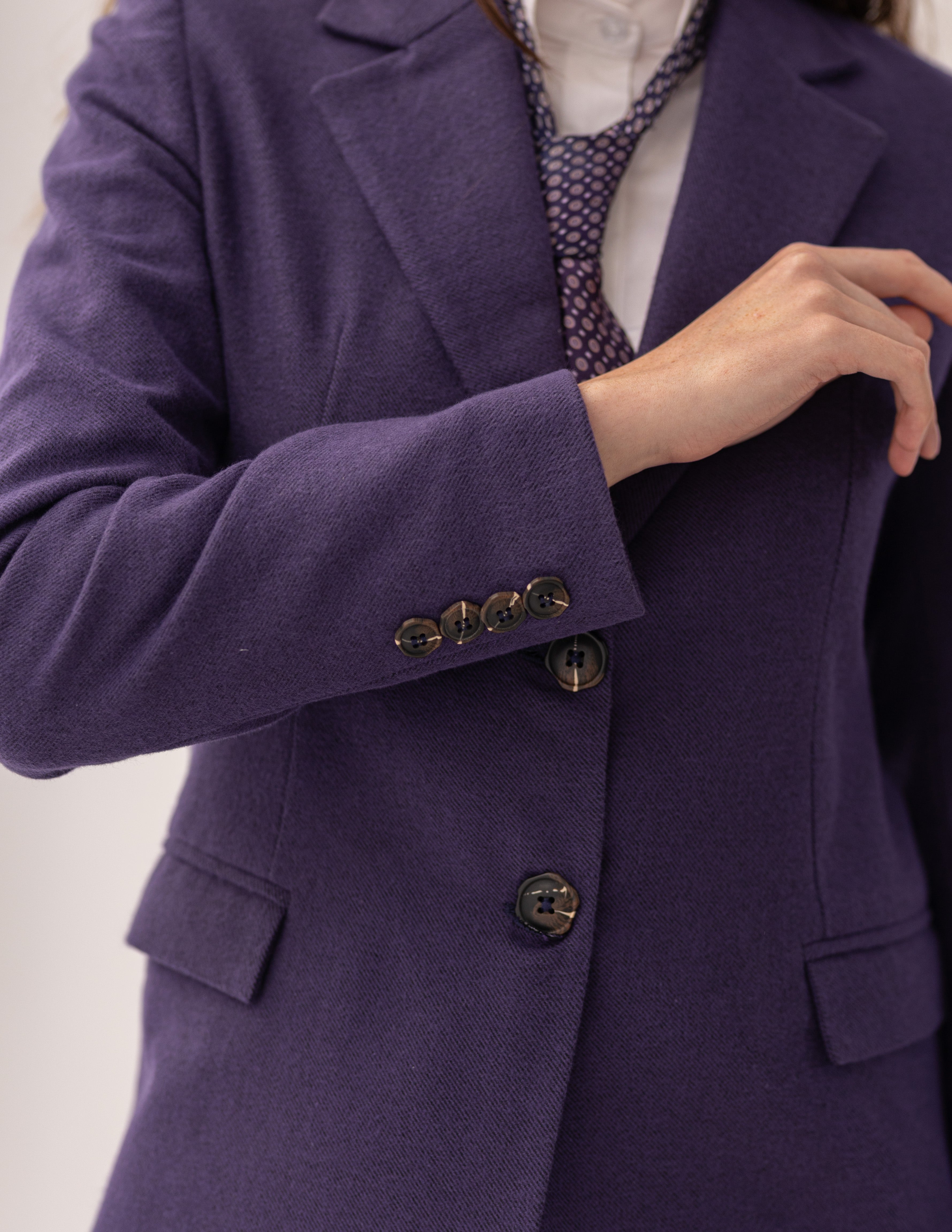 Imperial Purple Wool Straight Blazer