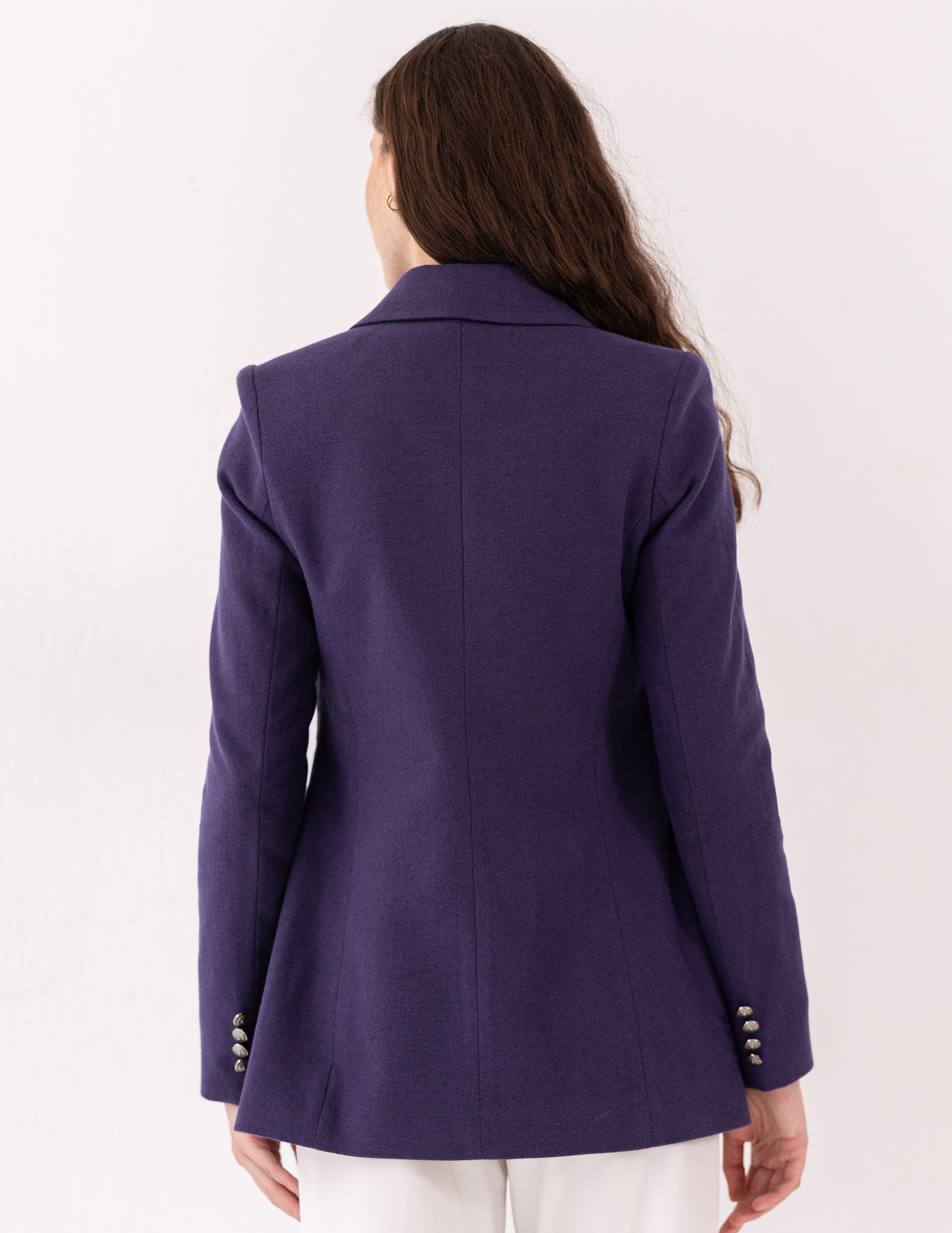 Imperial Purple Wool Double Breasted Blazer