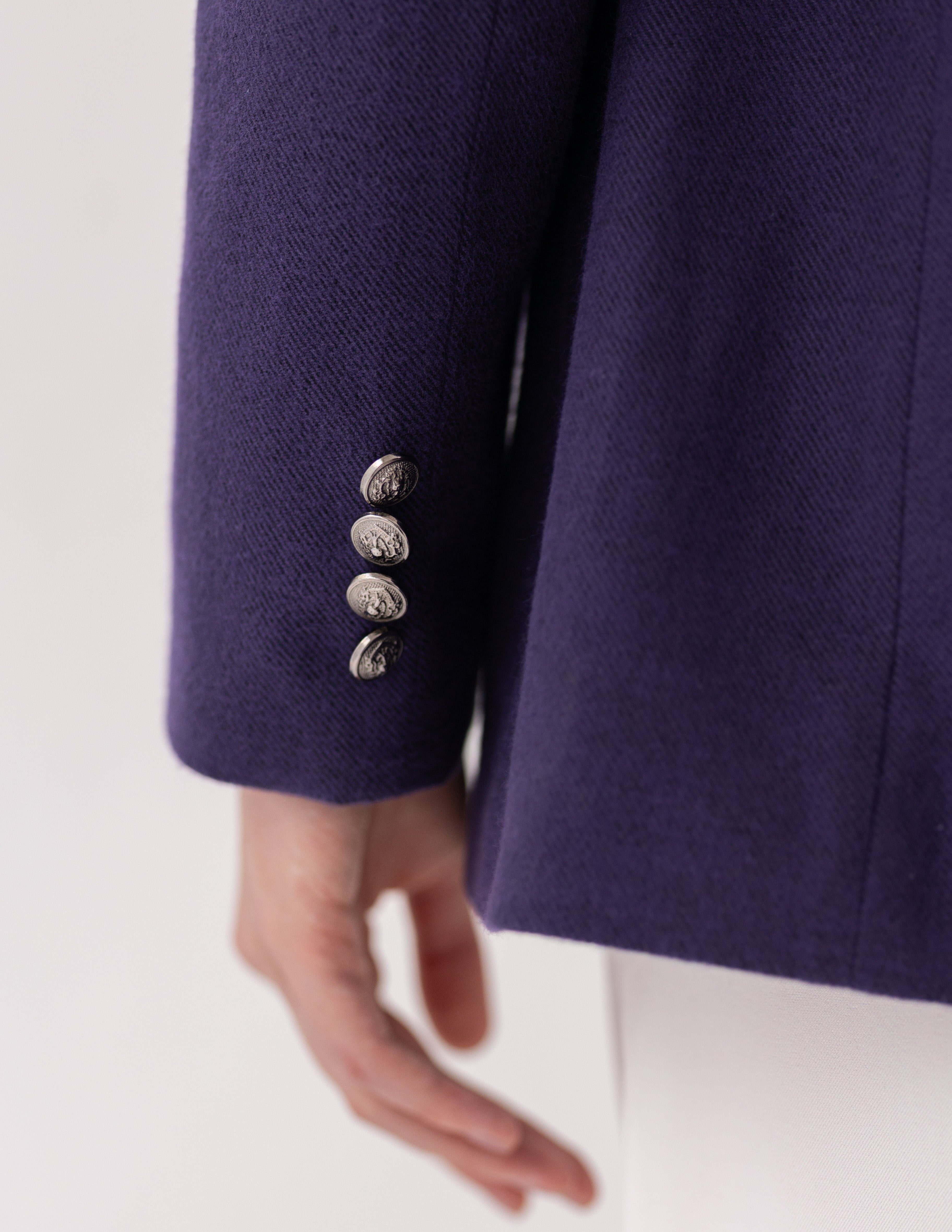 Imperial Purple Wool Double Breasted Blazer