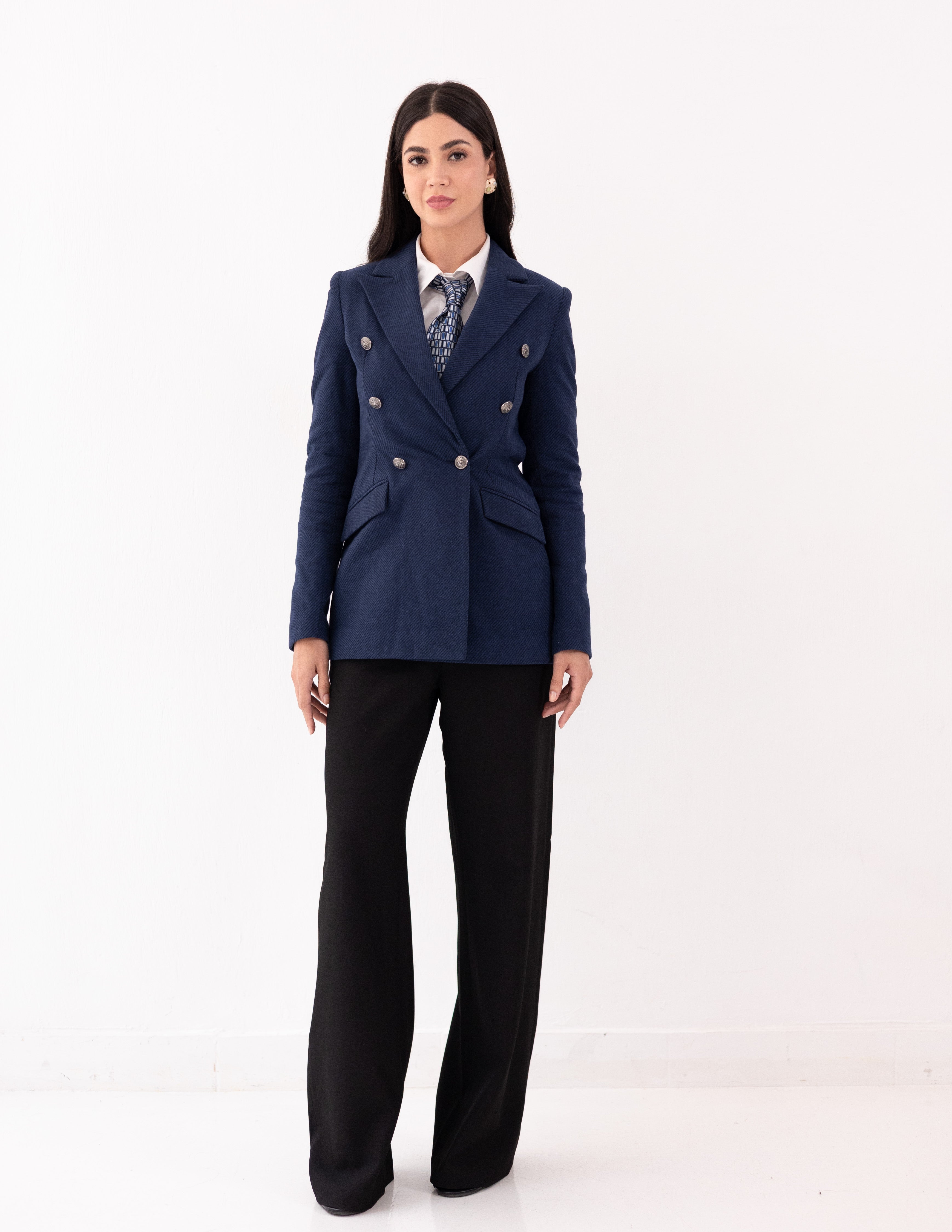 Sapphire Wool Double Breasted Blazer