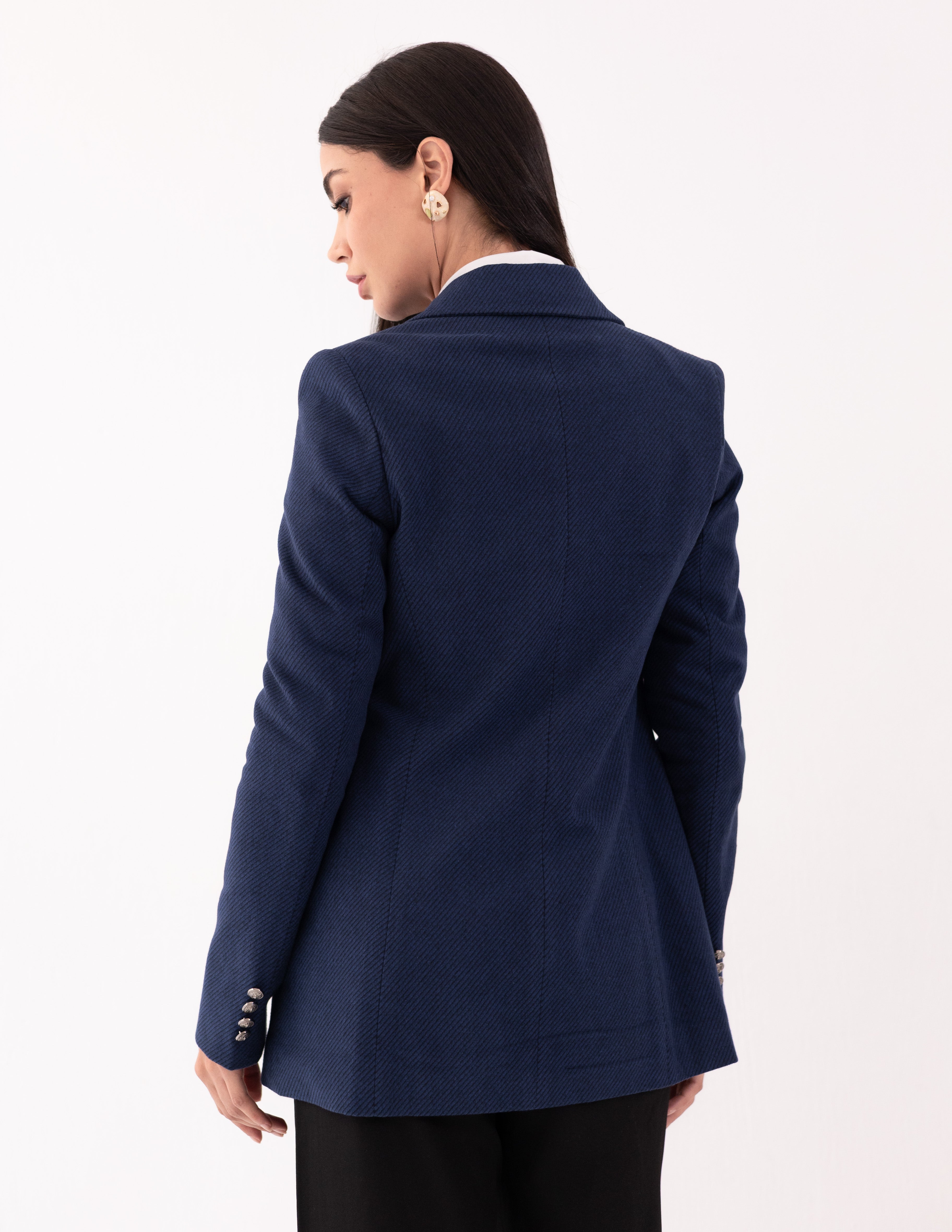 Sapphire Wool Double Breasted Blazer