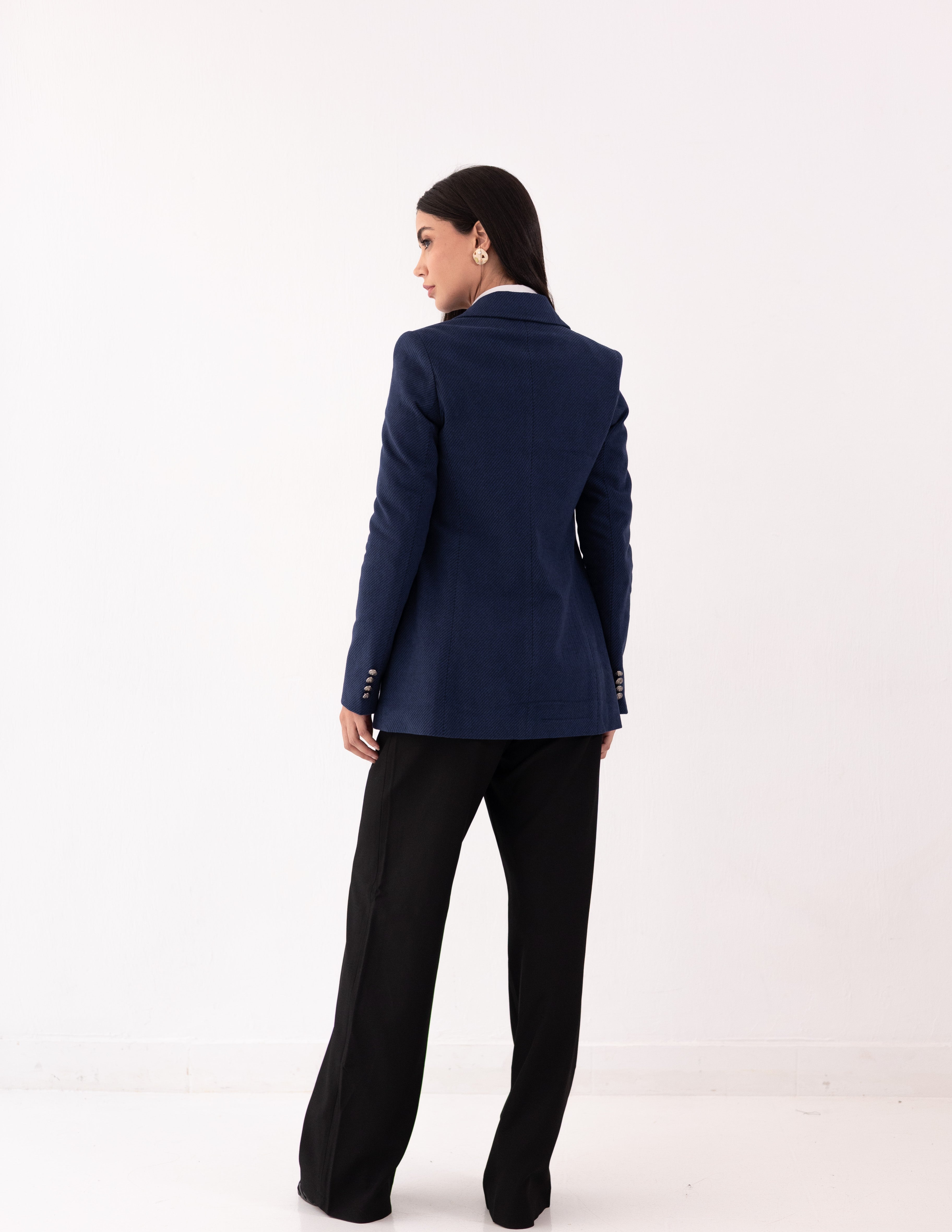 Sapphire Wool Double Breasted Blazer