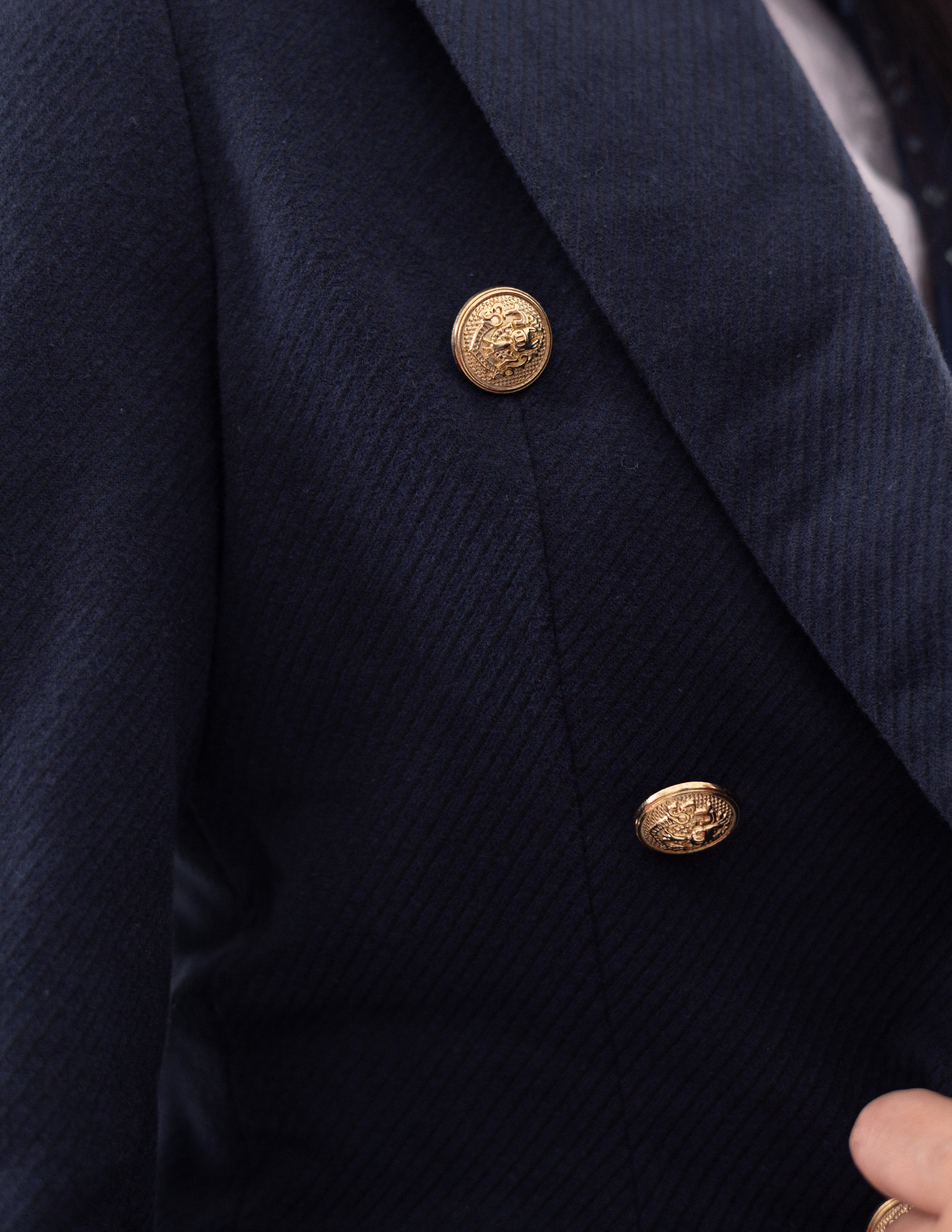 Navy Eclipse Wool Double Breasted Blazer