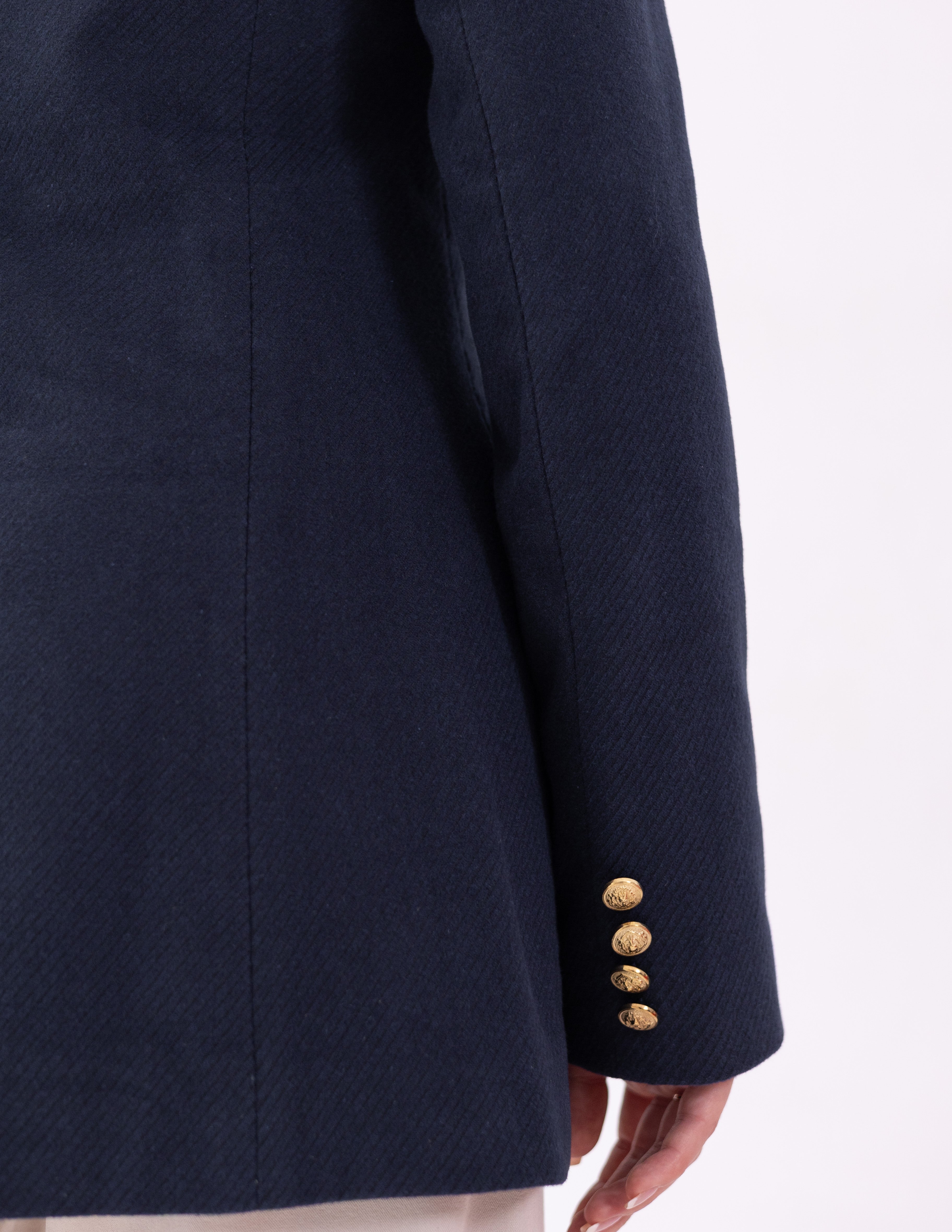 Navy Eclipse Wool Double Breasted Blazer