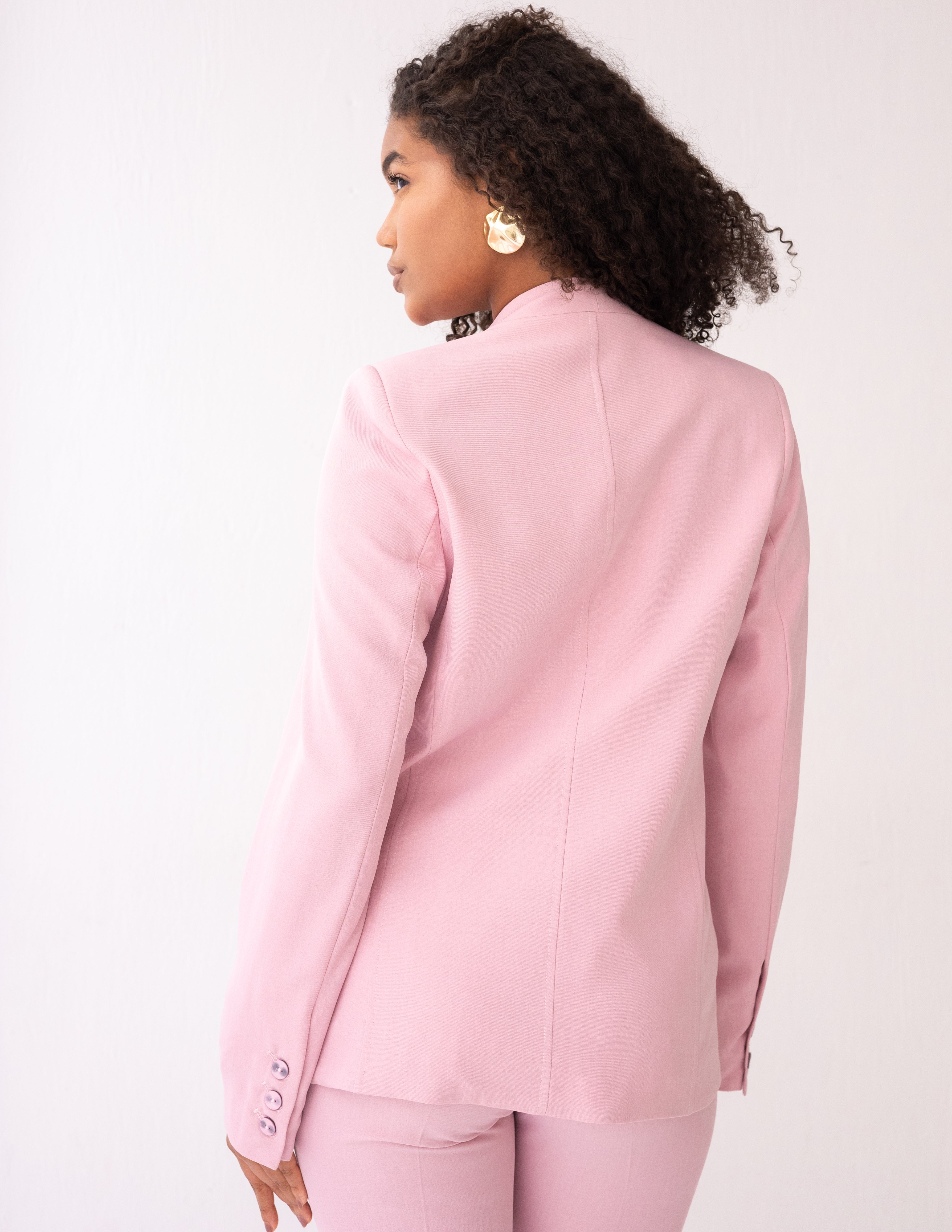 Blush Dream Collarless Blazer