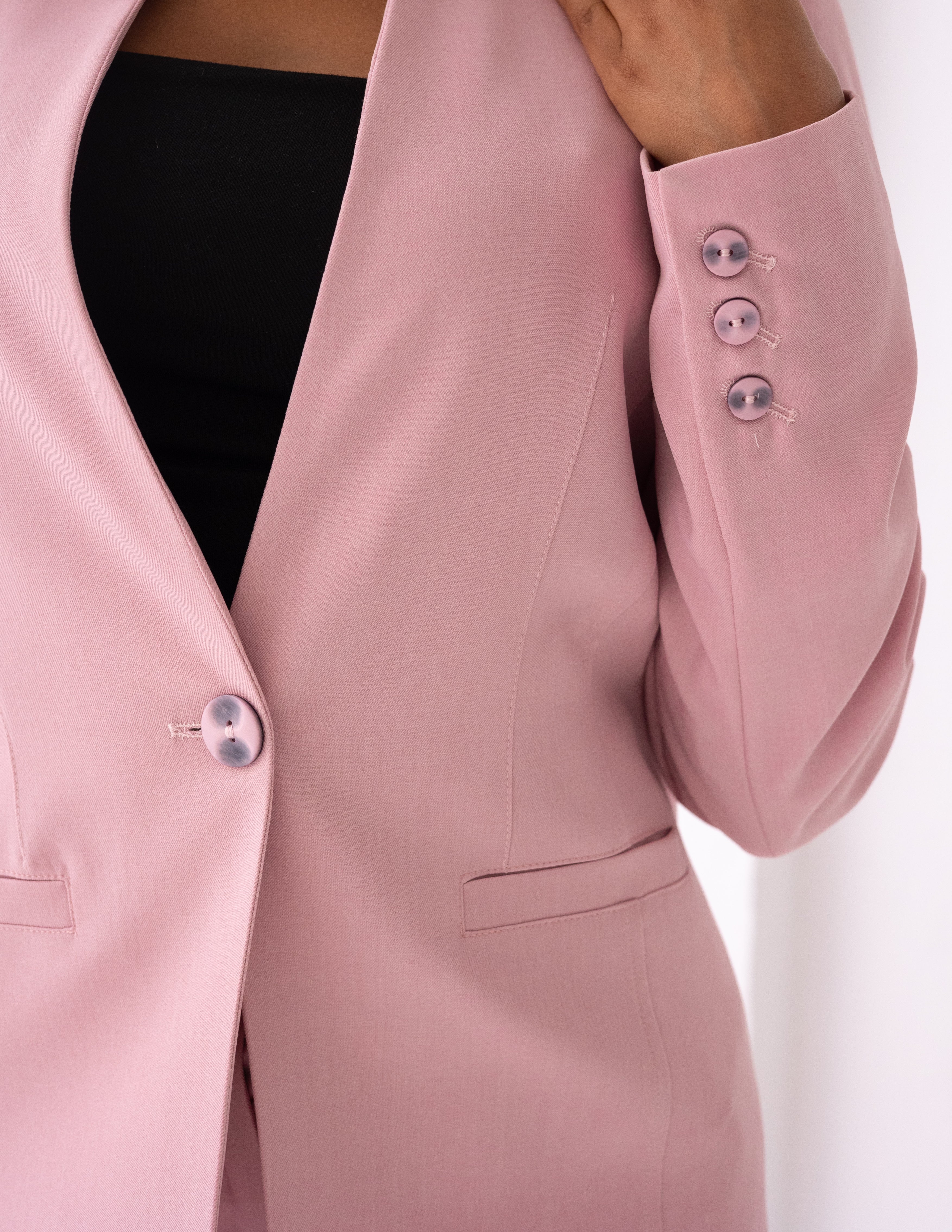 Blush Dream Collarless Blazer