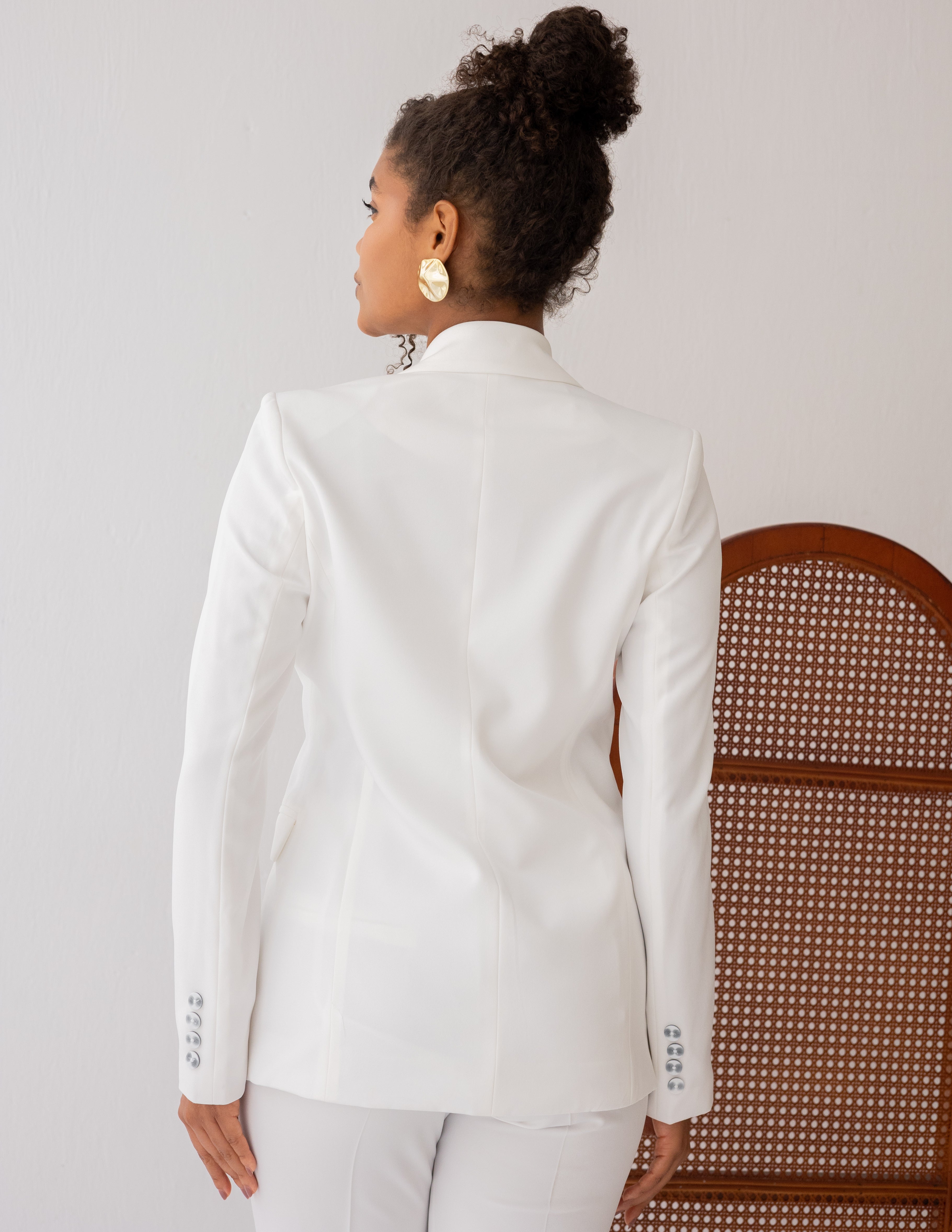 Majestic White Straight Blazer