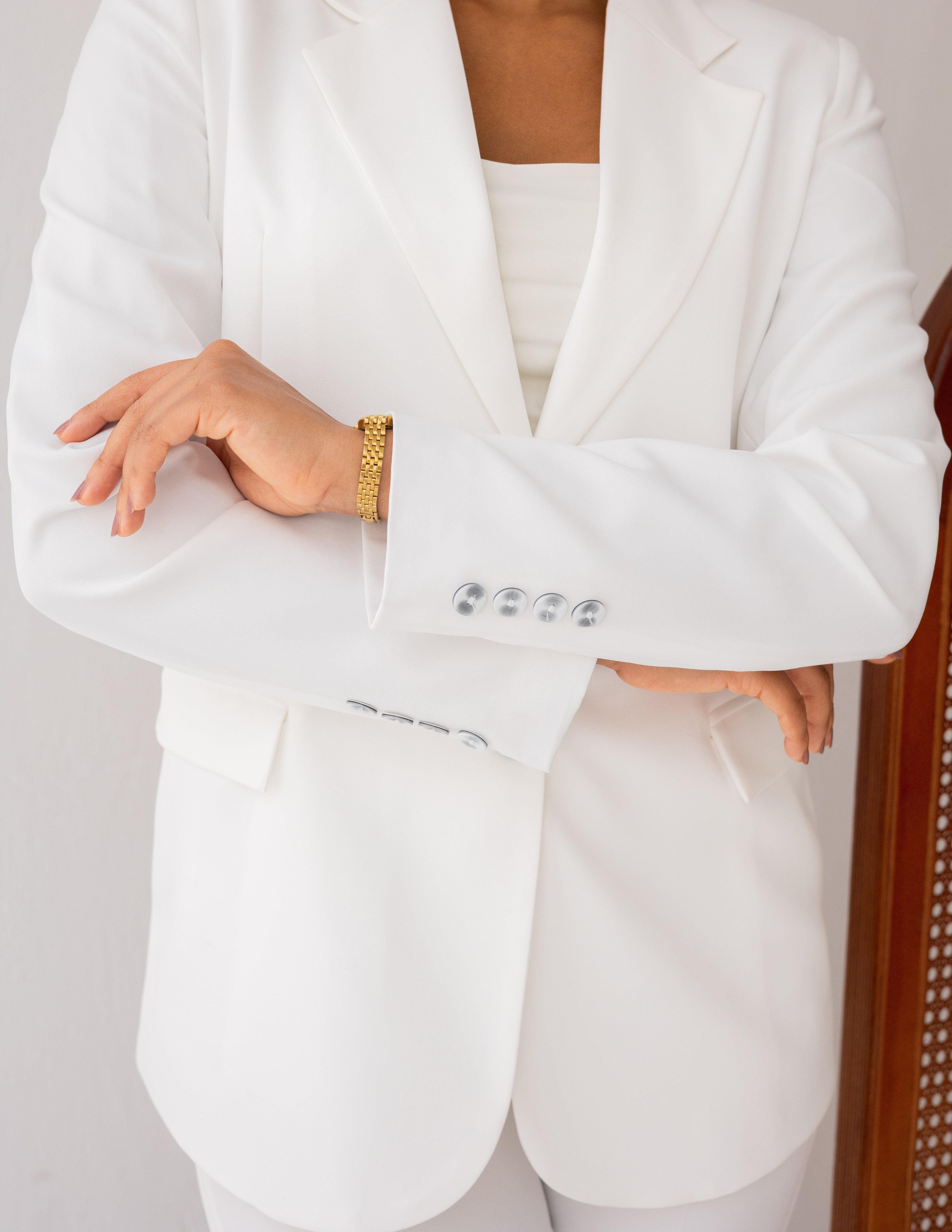 Majestic White Straight Blazer