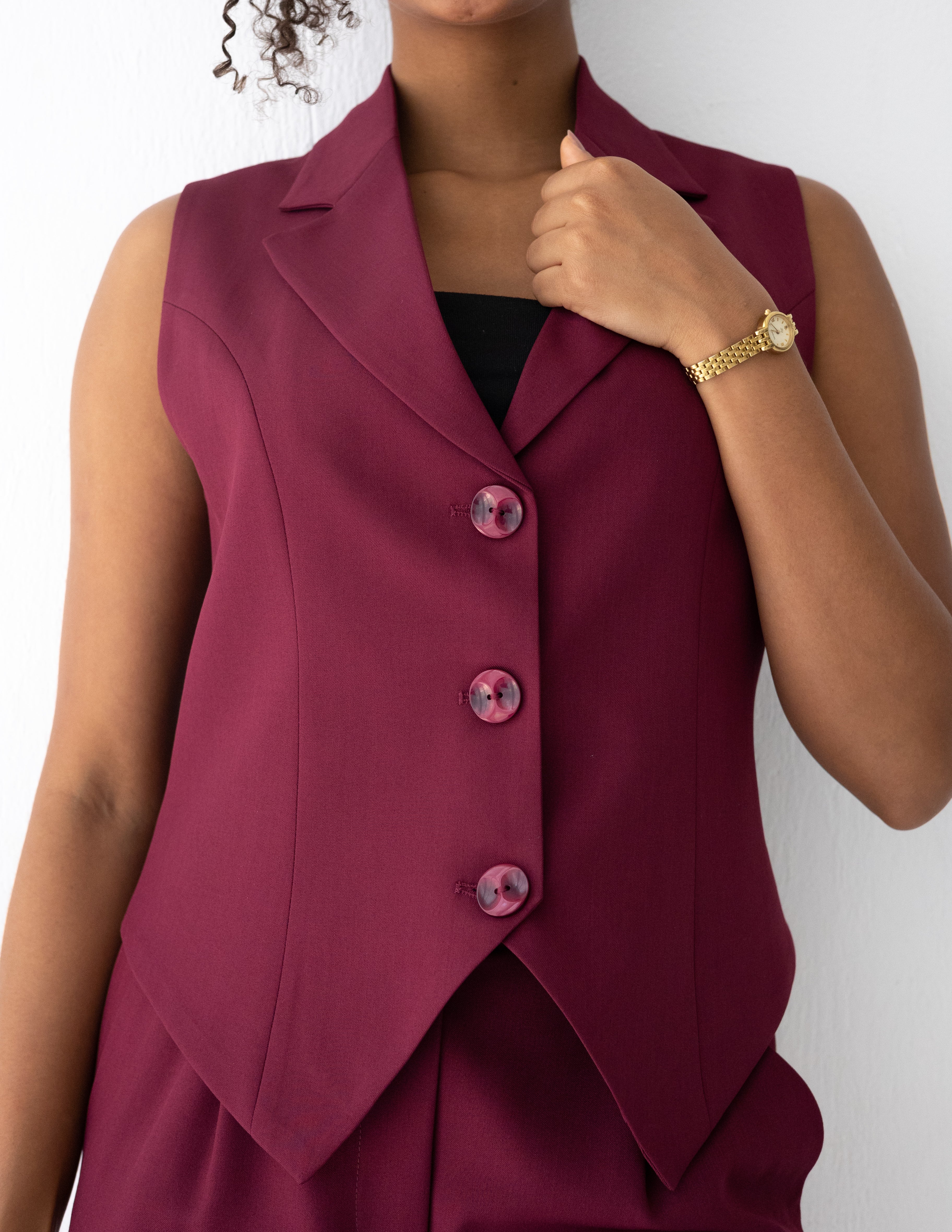 Regal Touch Cropped Vest