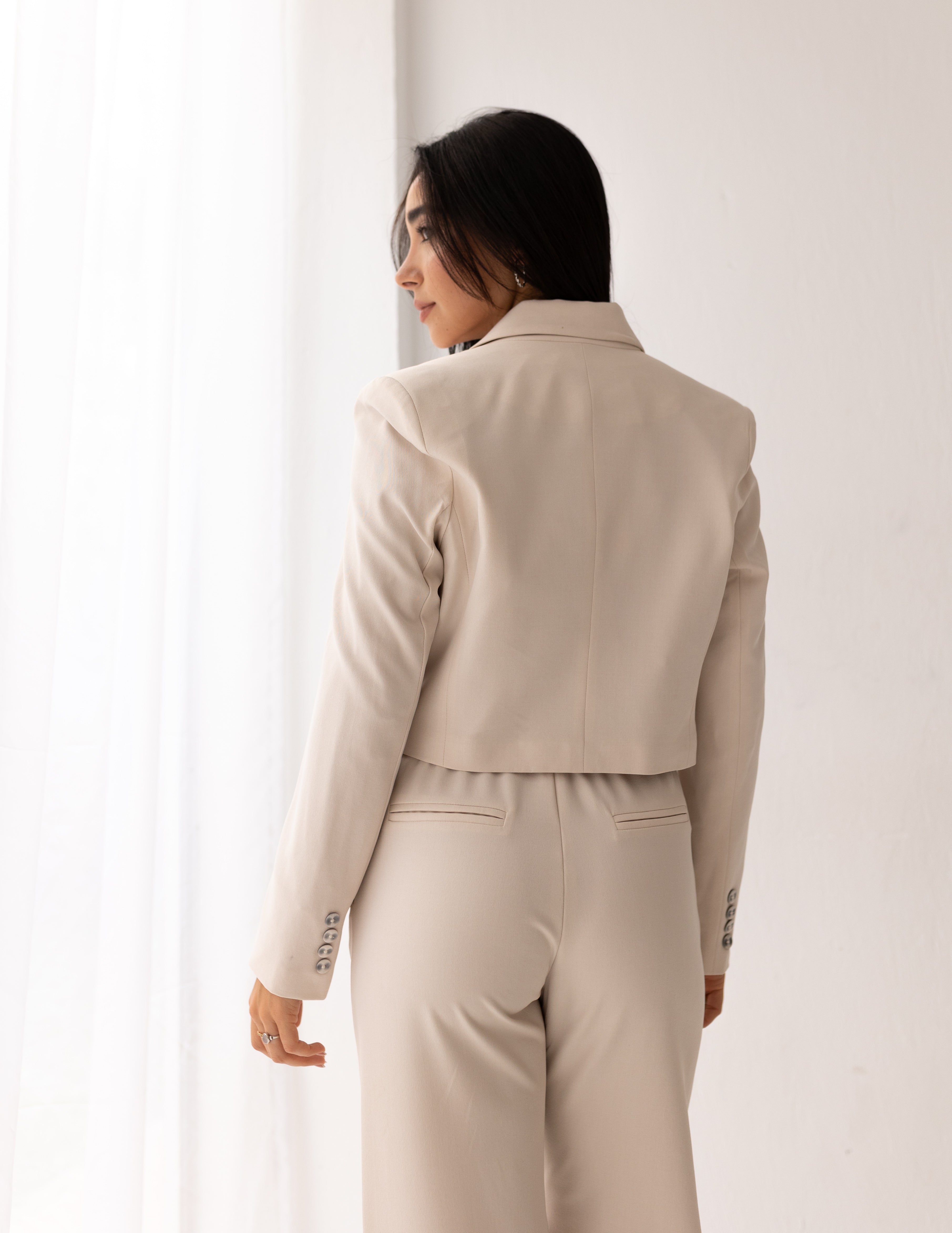 Soft Cream Cropped Blazer