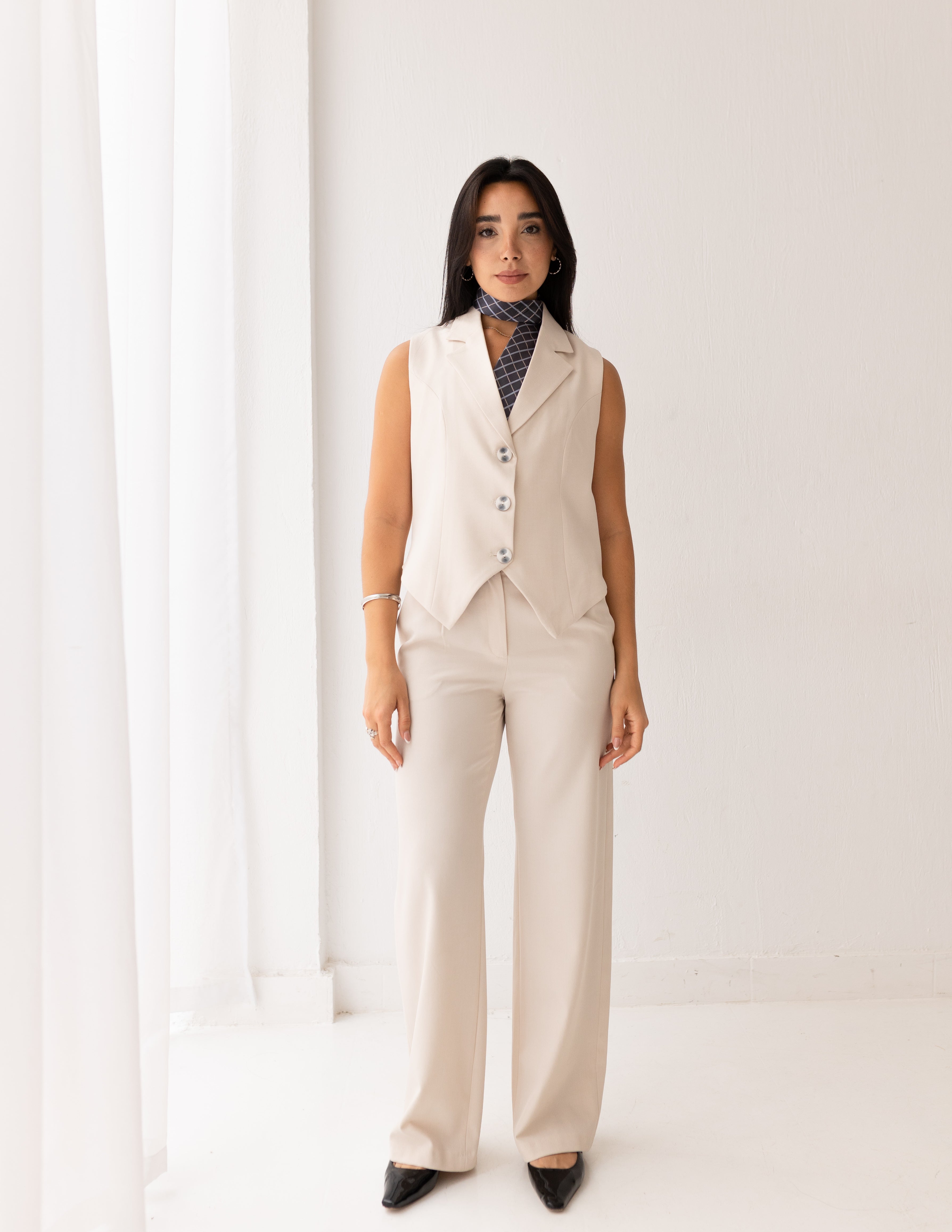 Soft Cream Cropped Vest