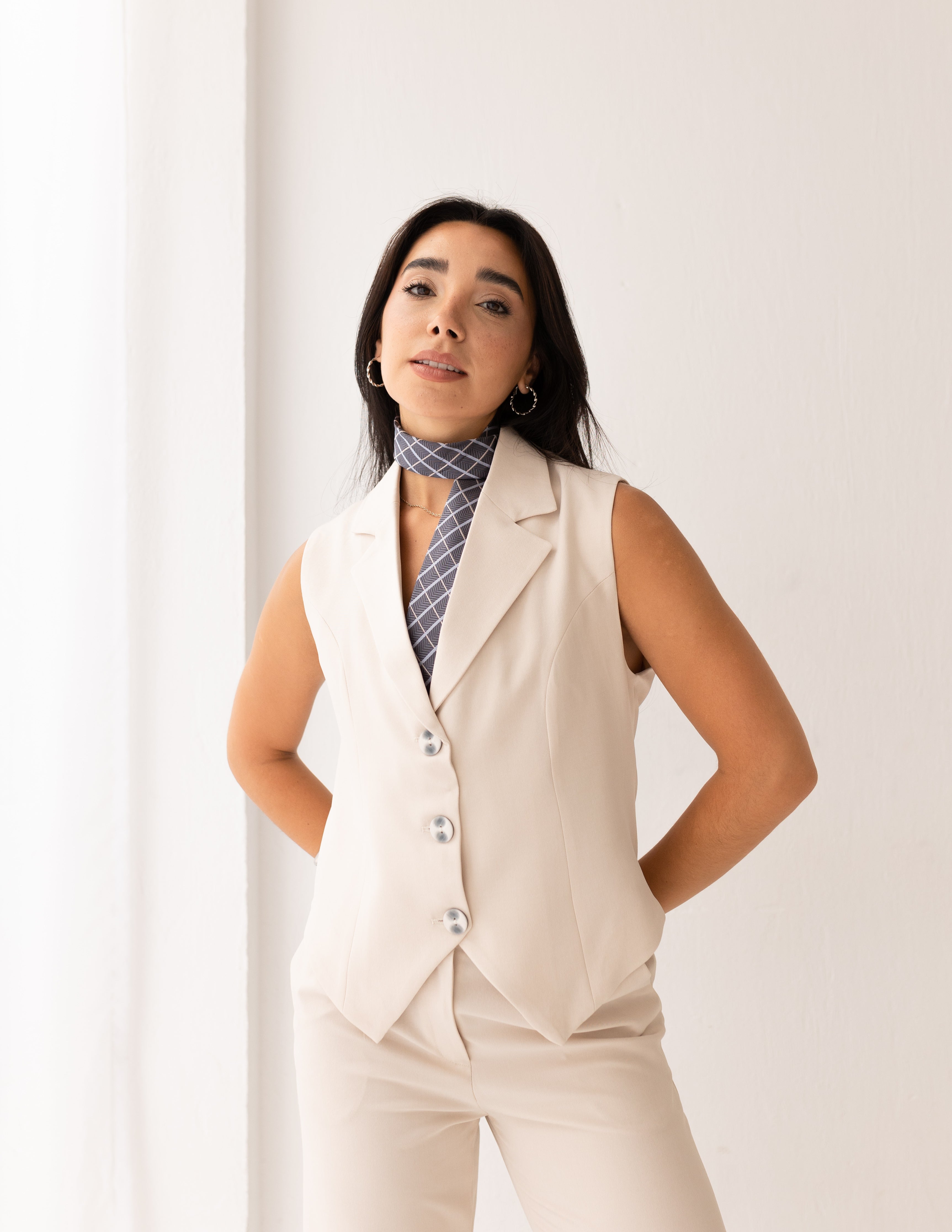 Soft Cream Cropped Vest
