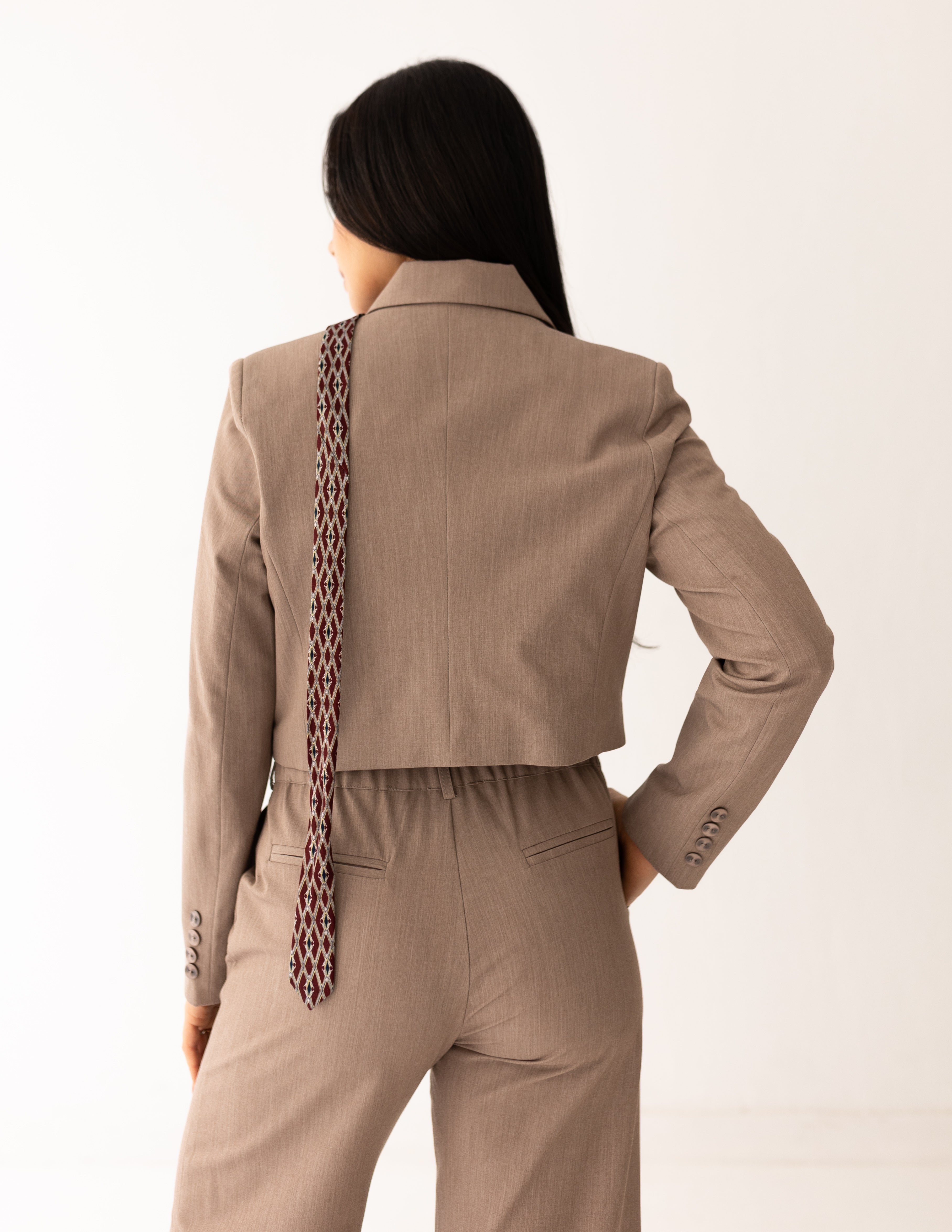Mocha Light Cropped Blazer
