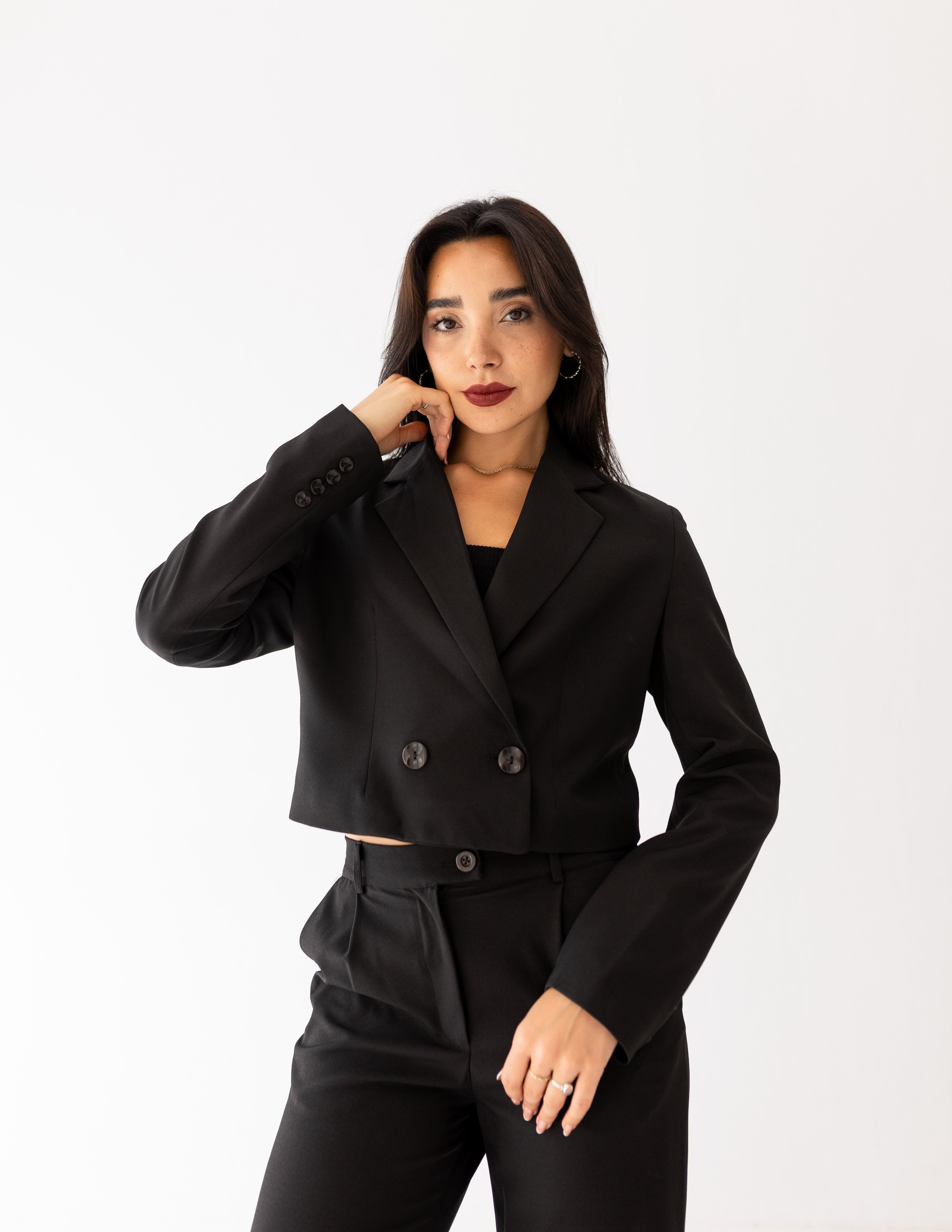 Black Icon Cropped Blazer