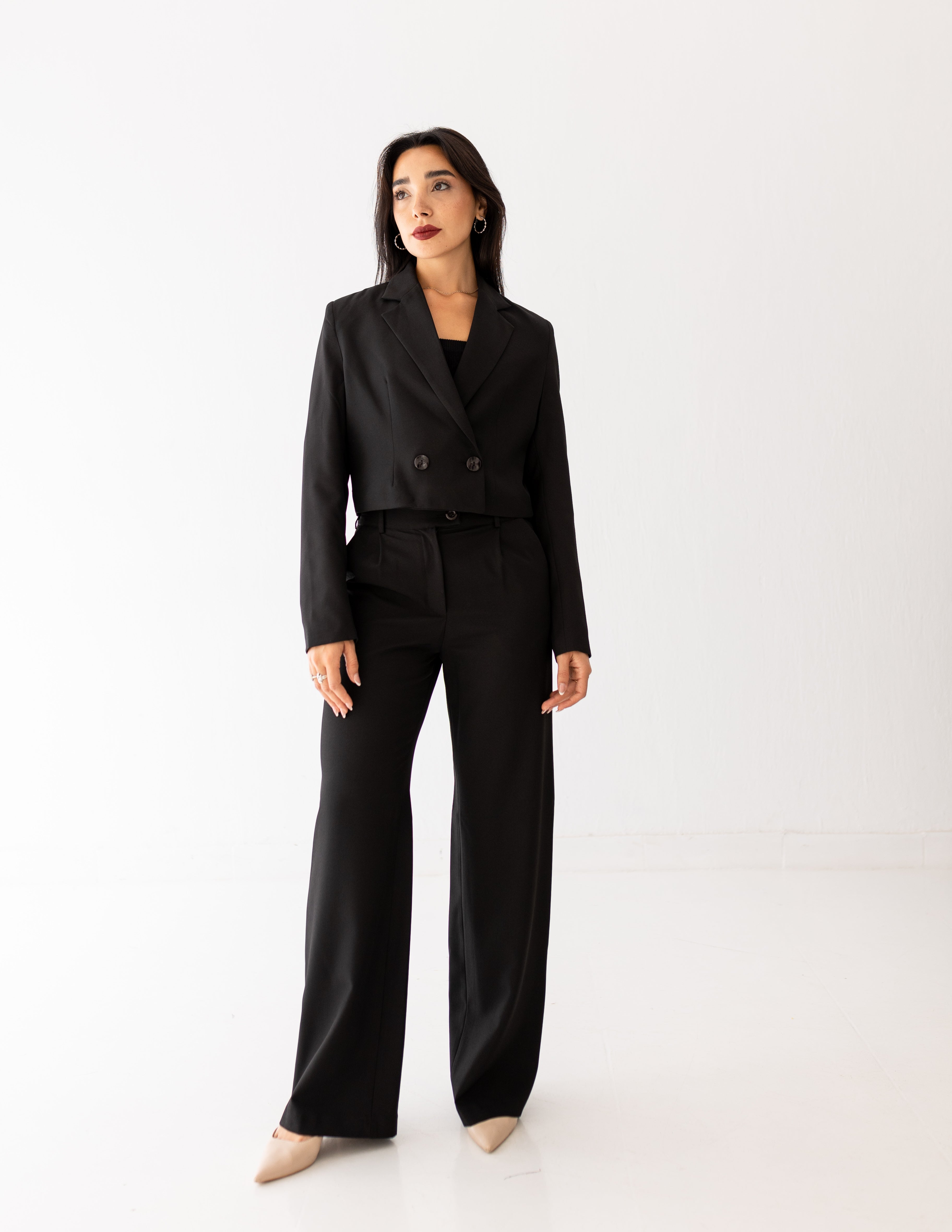 Black Icon Cropped Blazer