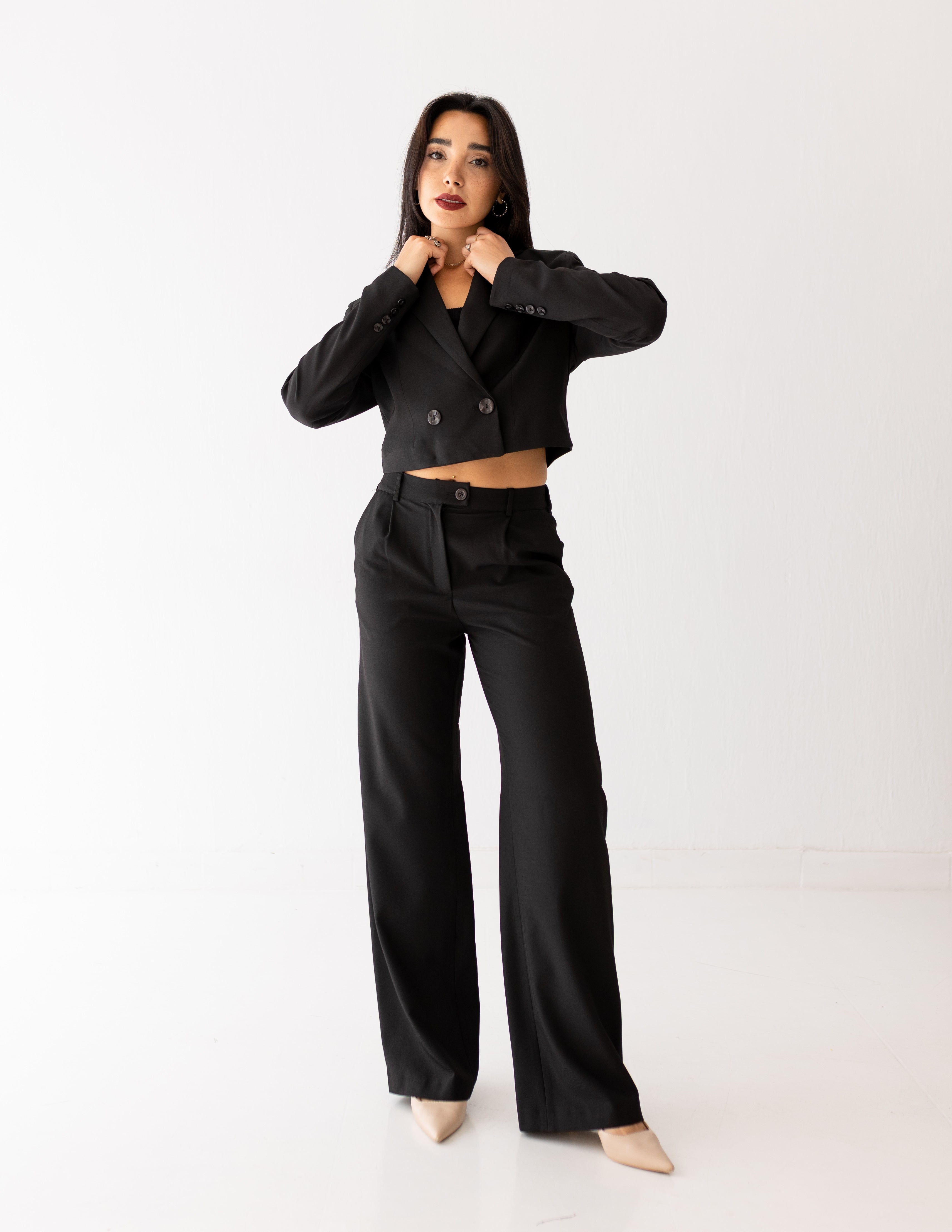 Black Icon Cropped Blazer