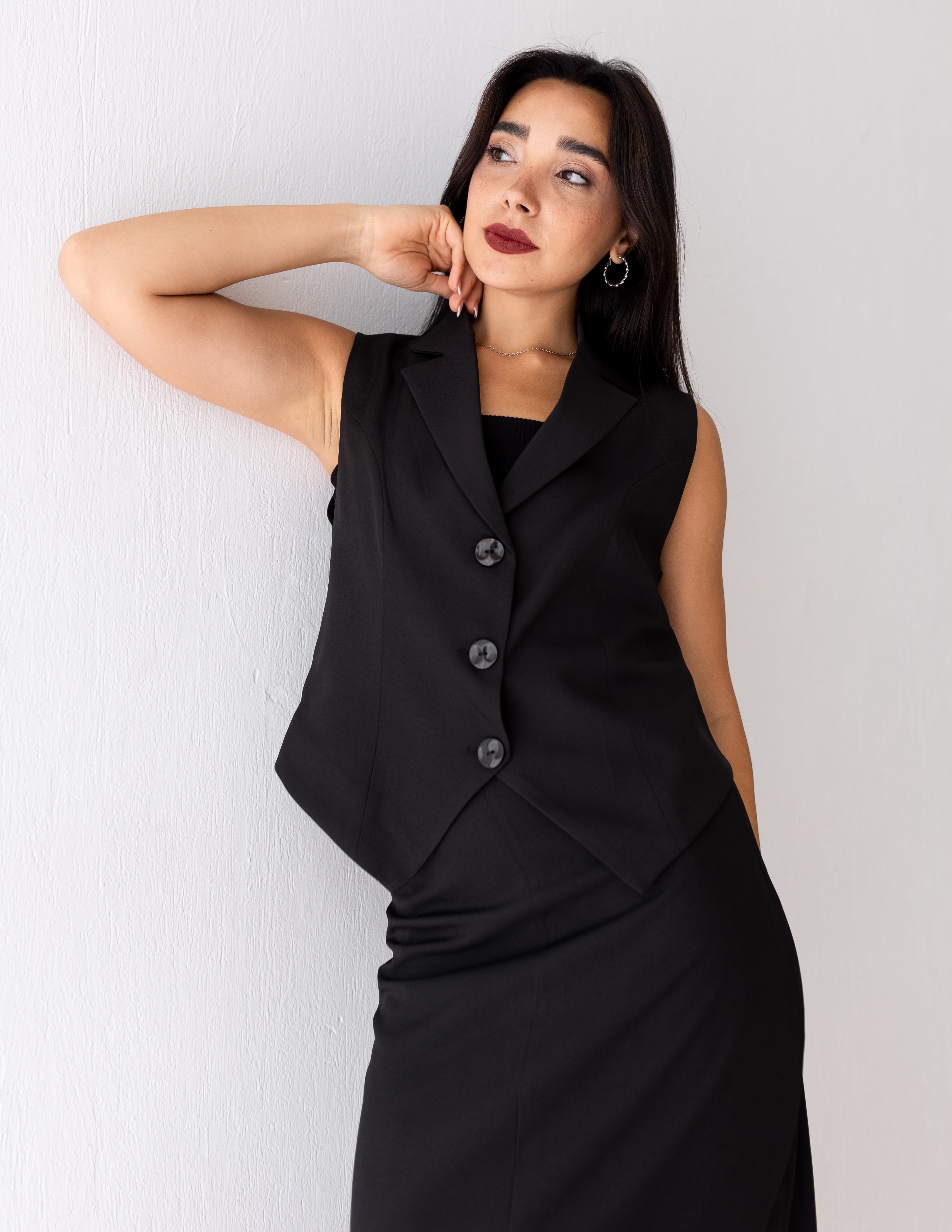 Black Icon Cropped Vest