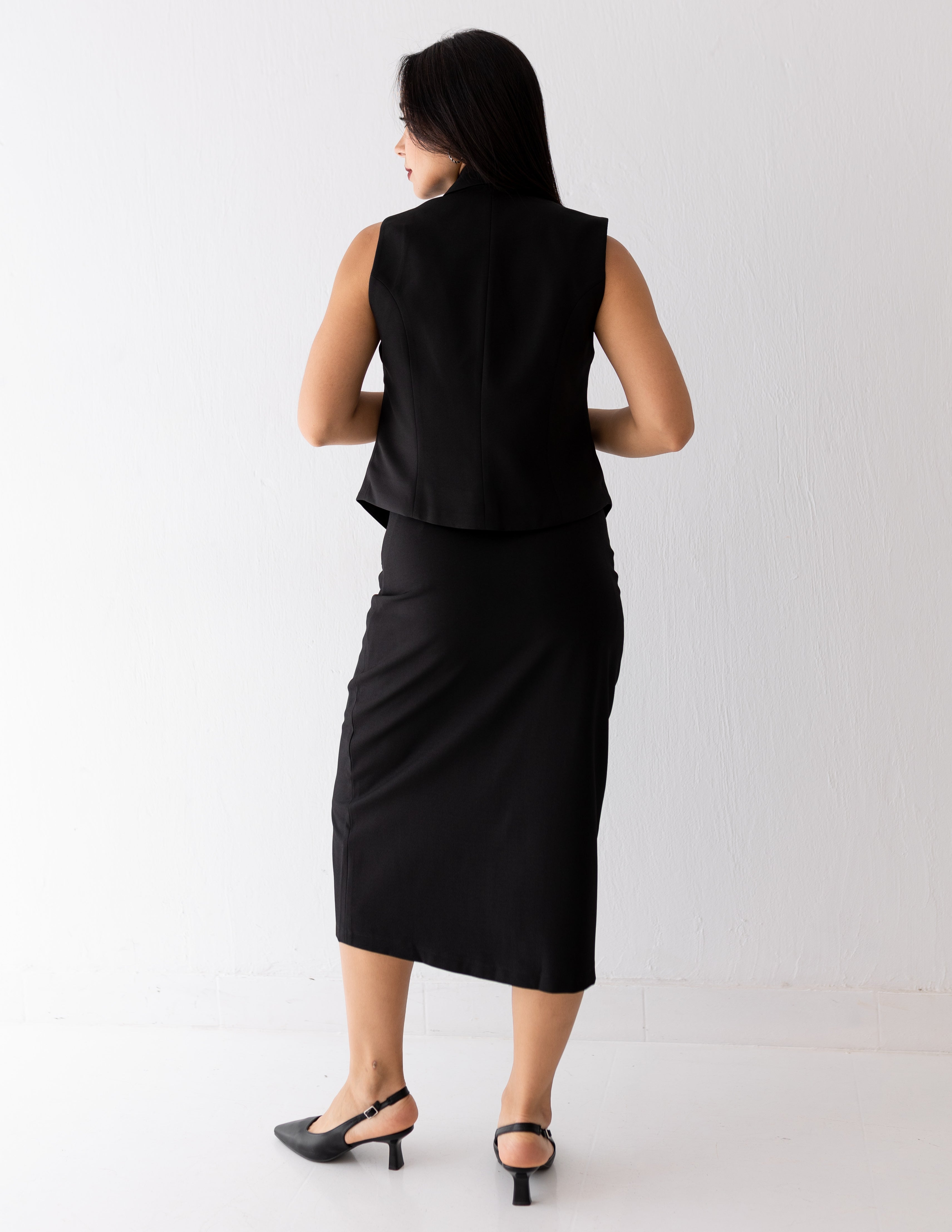 Black Icon Cropped Vest