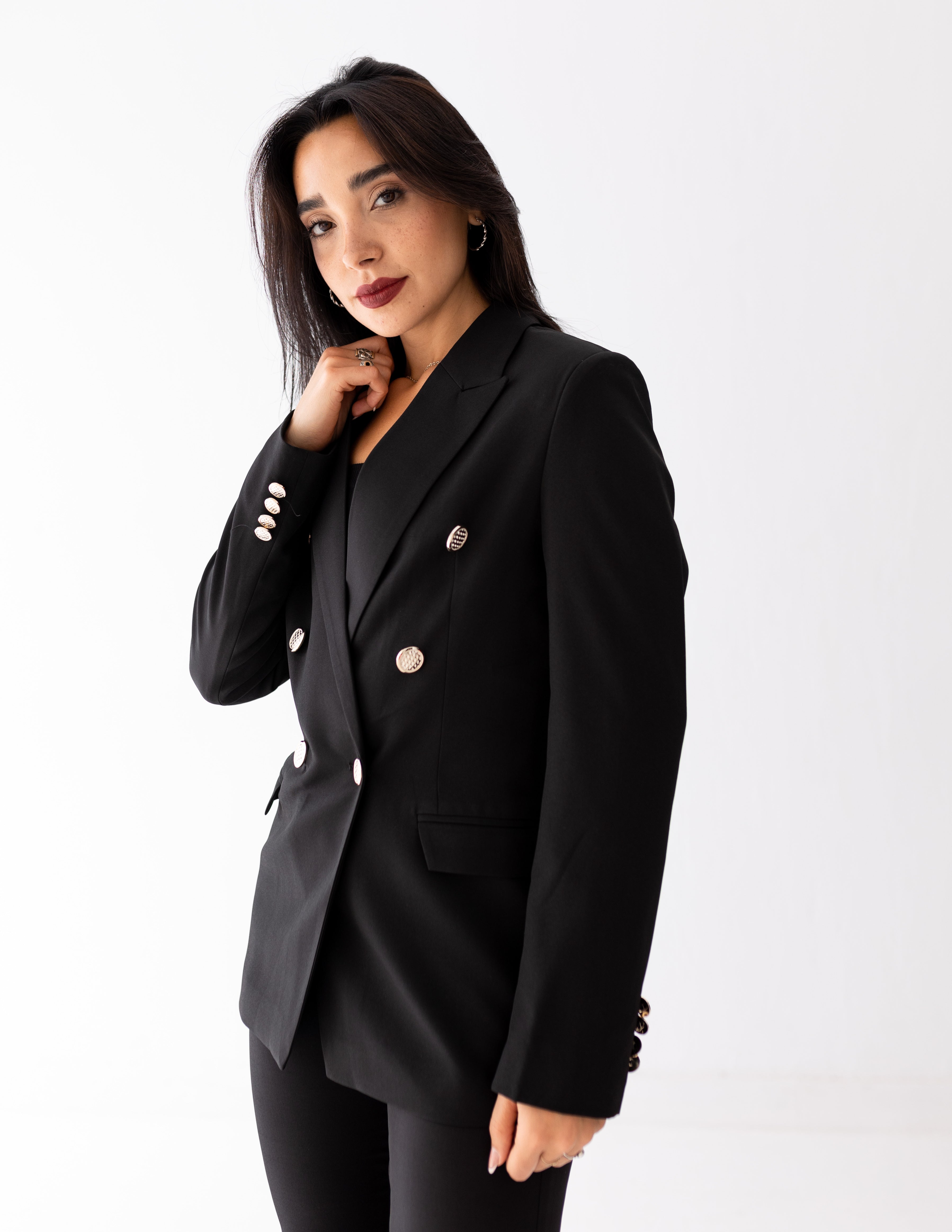 Black Icon Double Breasted Blazer