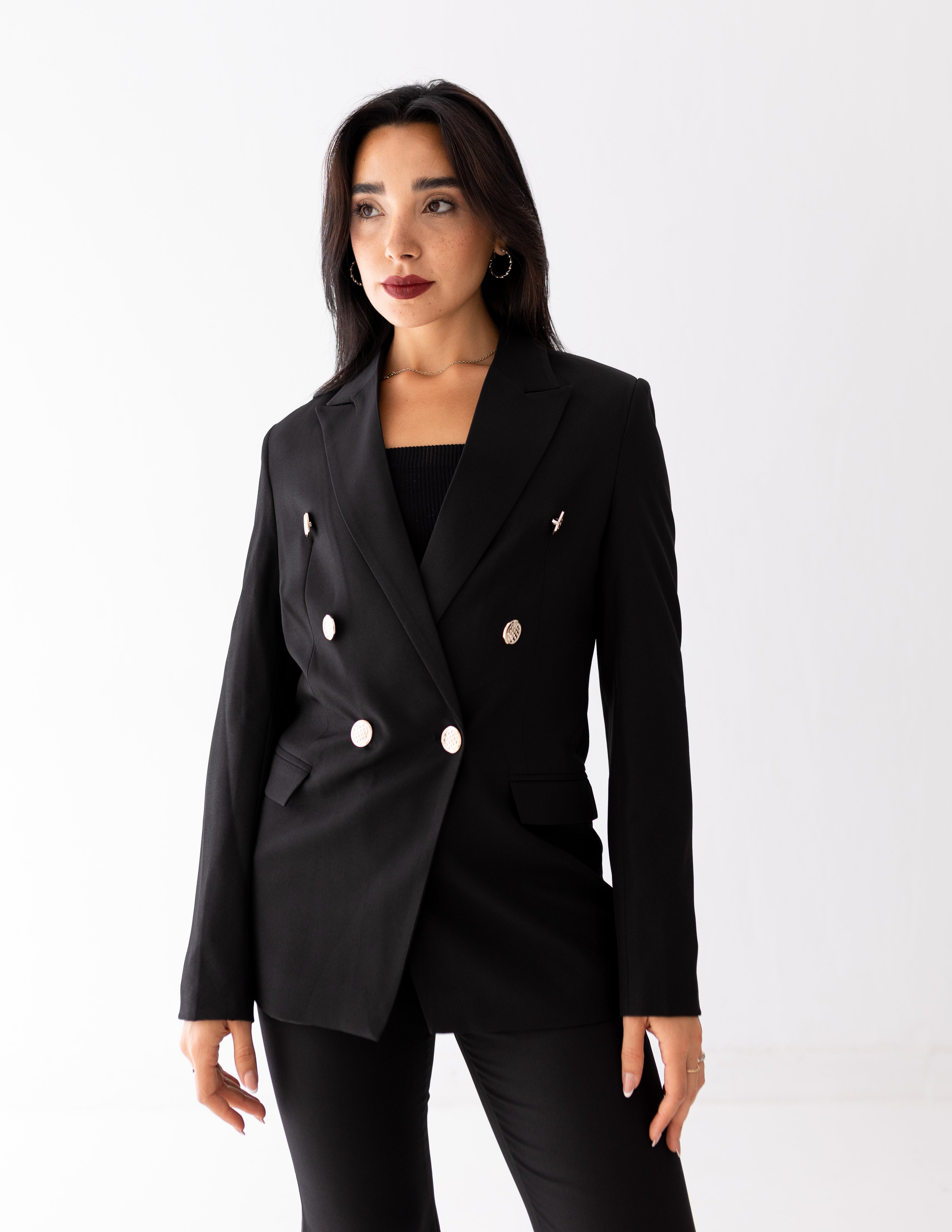 Black Icon Double Breasted Blazer
