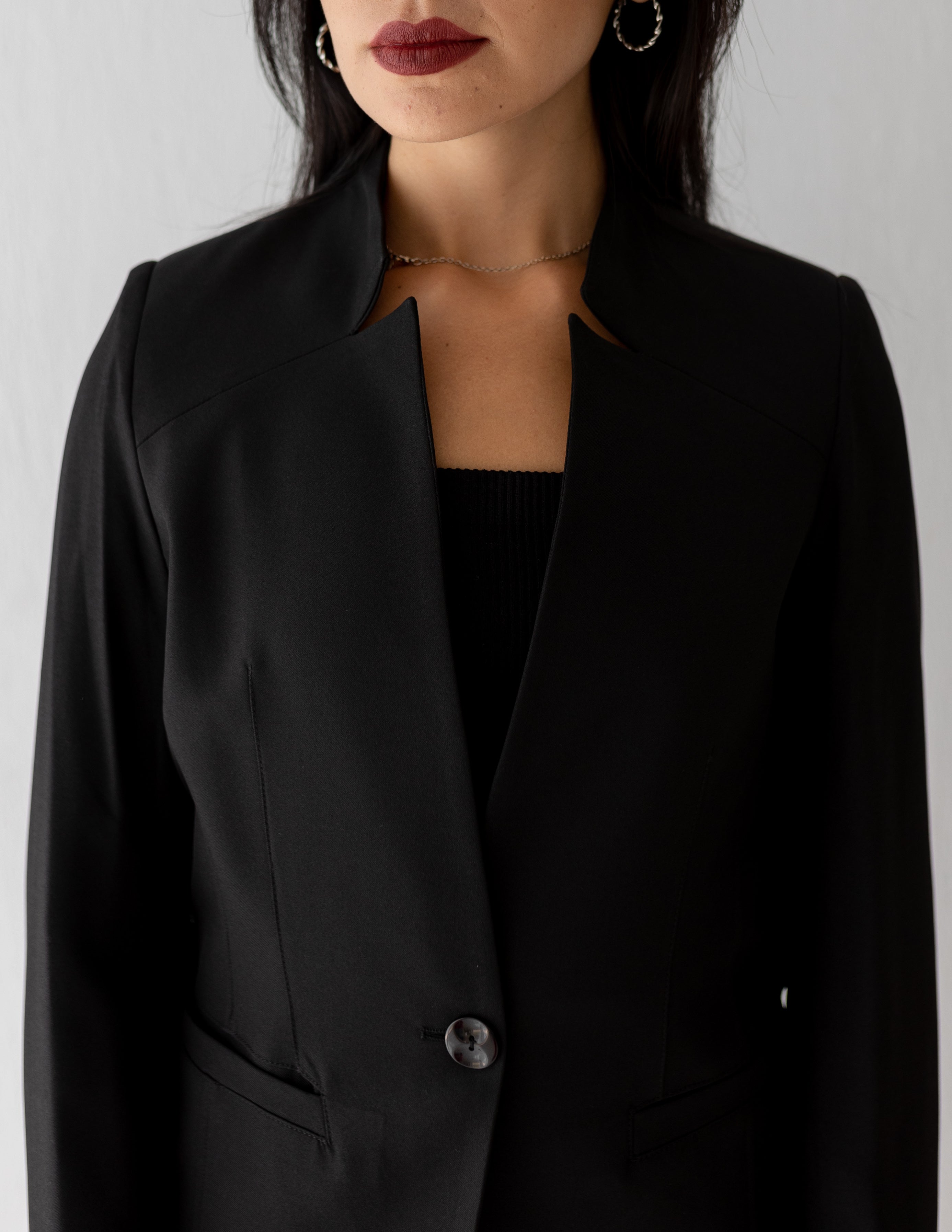 Black Icon Collarless Blazer