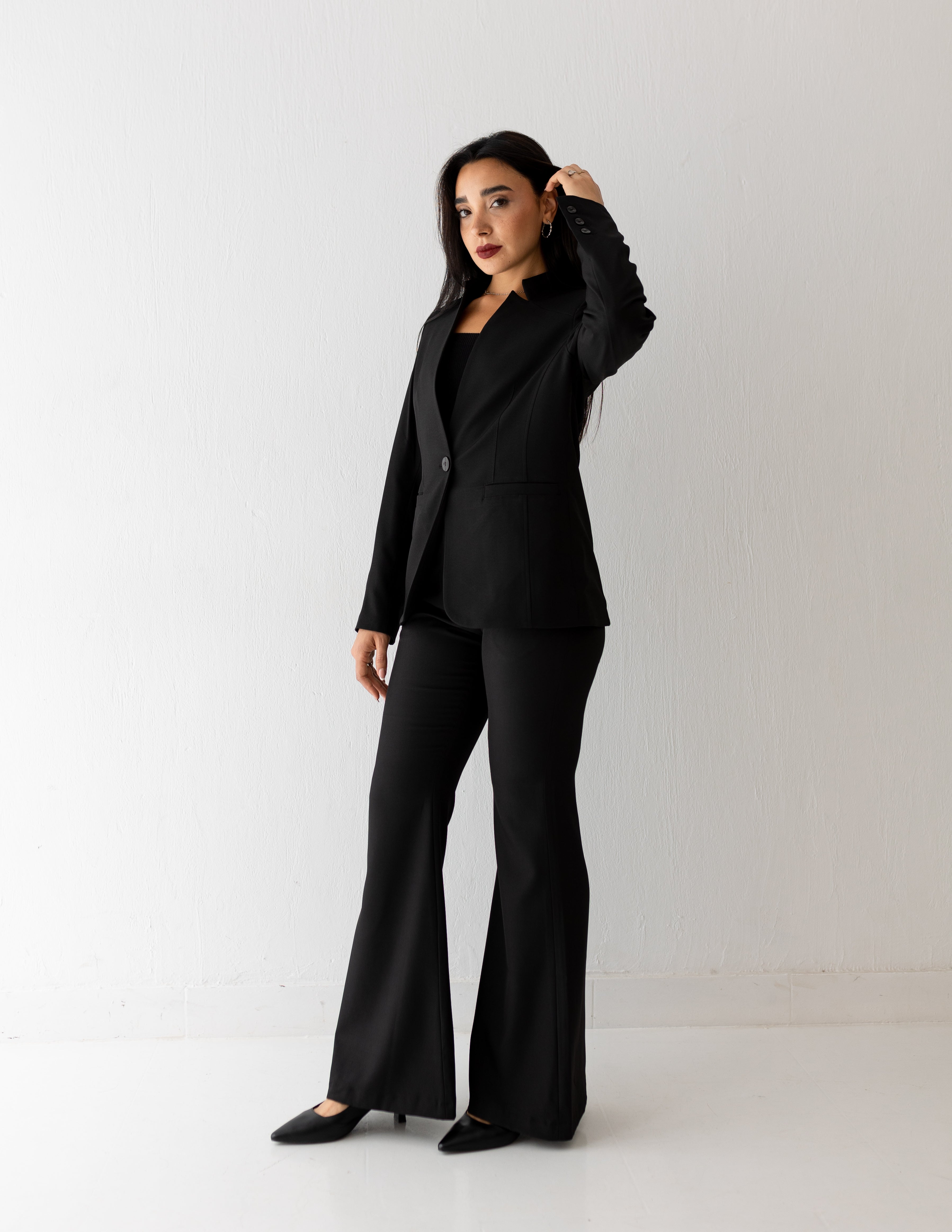 Black Icon Collarless Blazer