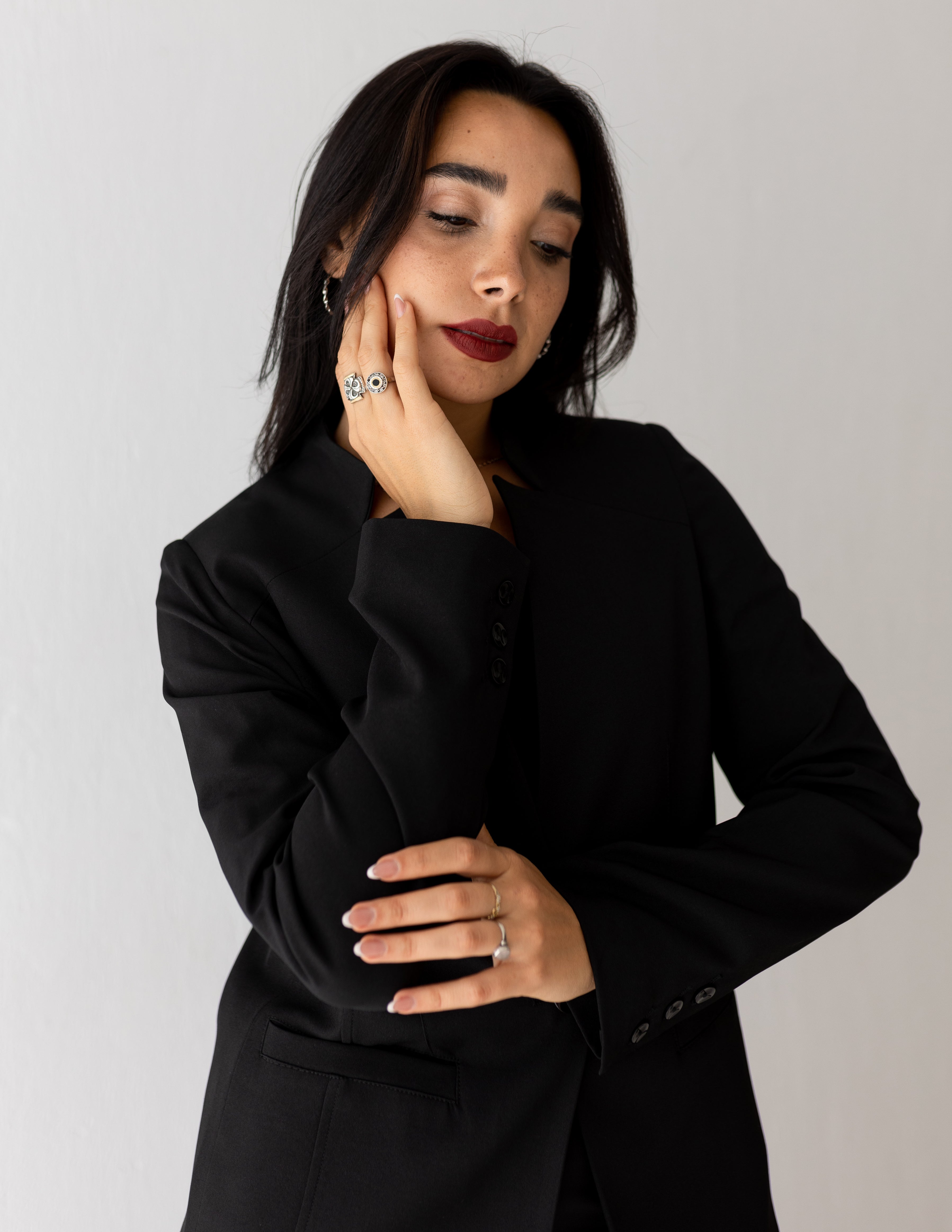 Black Icon Collarless Blazer
