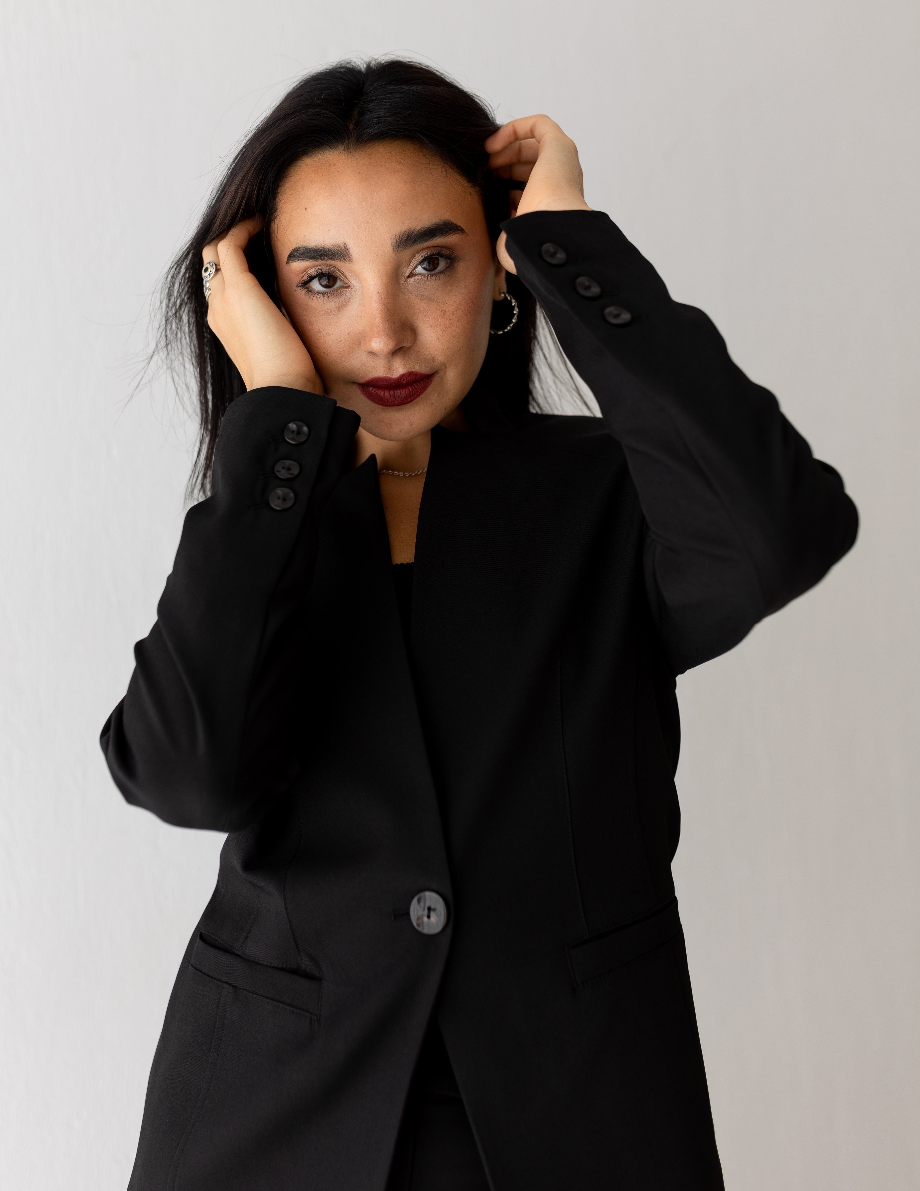 Black Icon Collarless Blazer