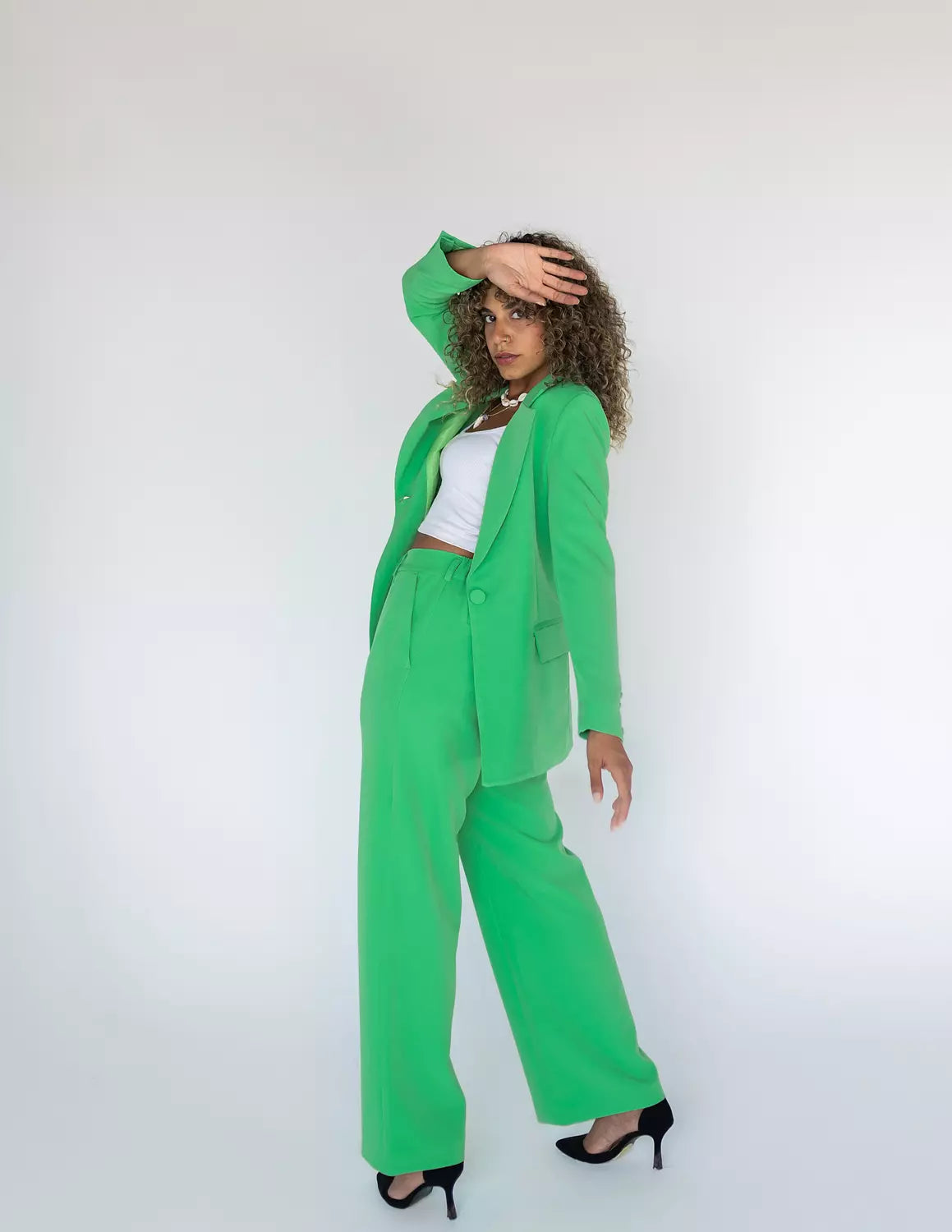 Emerald Wide-Leg Straight Mid Pants