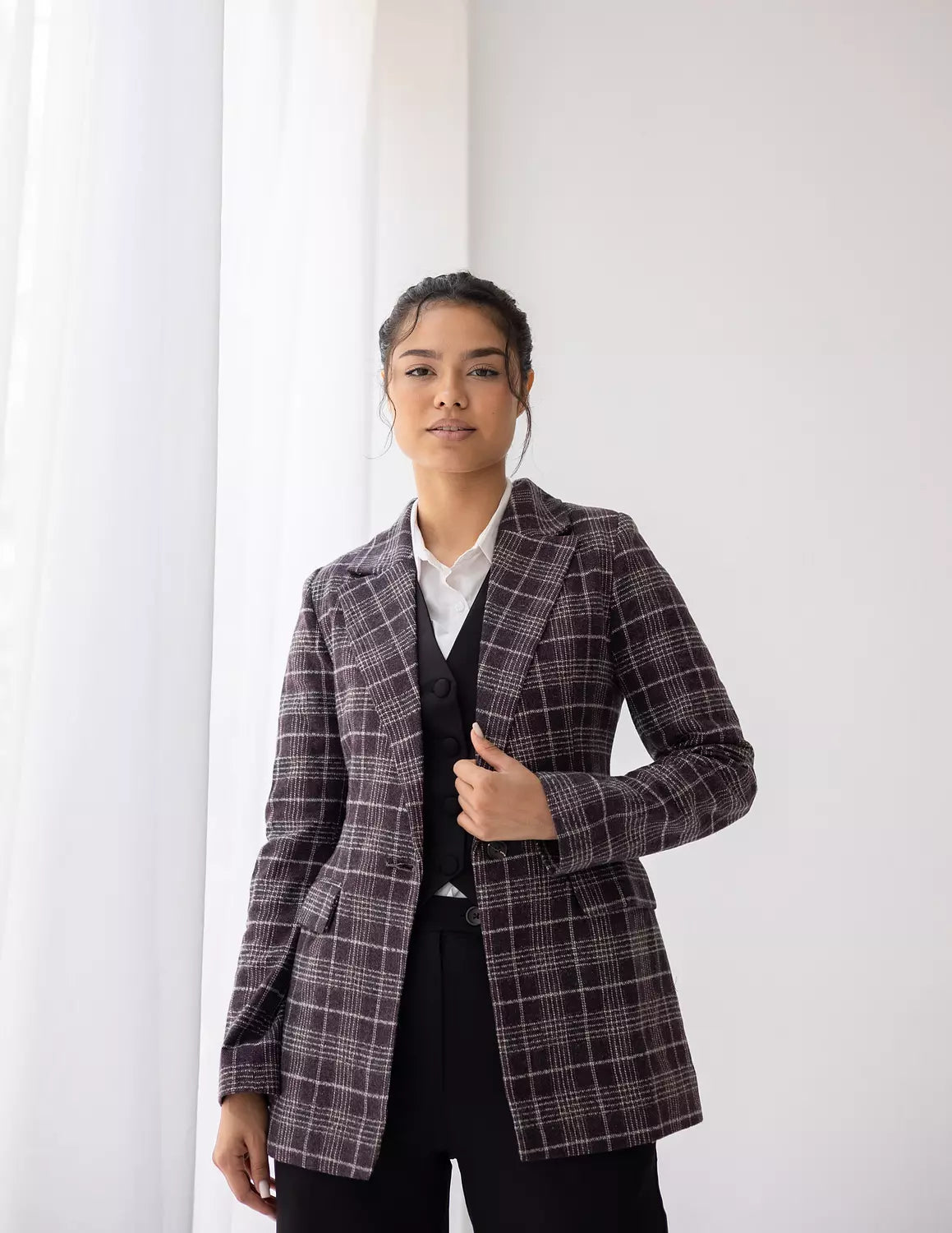Plum Plaid Blazer
