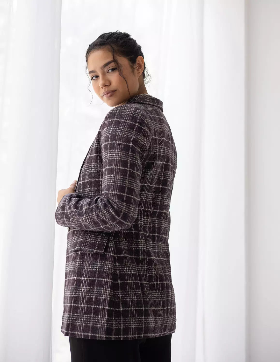 Plum Plaid Blazer