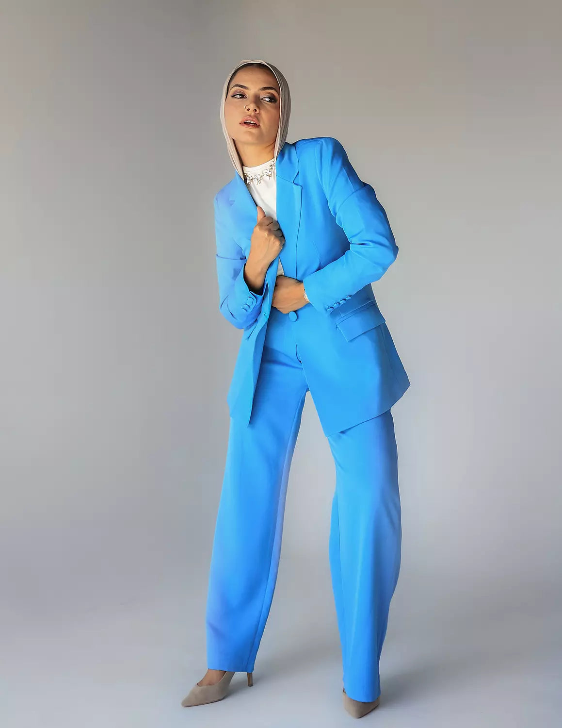 Blue Ocean Wide-Leg Straight Mid Pants