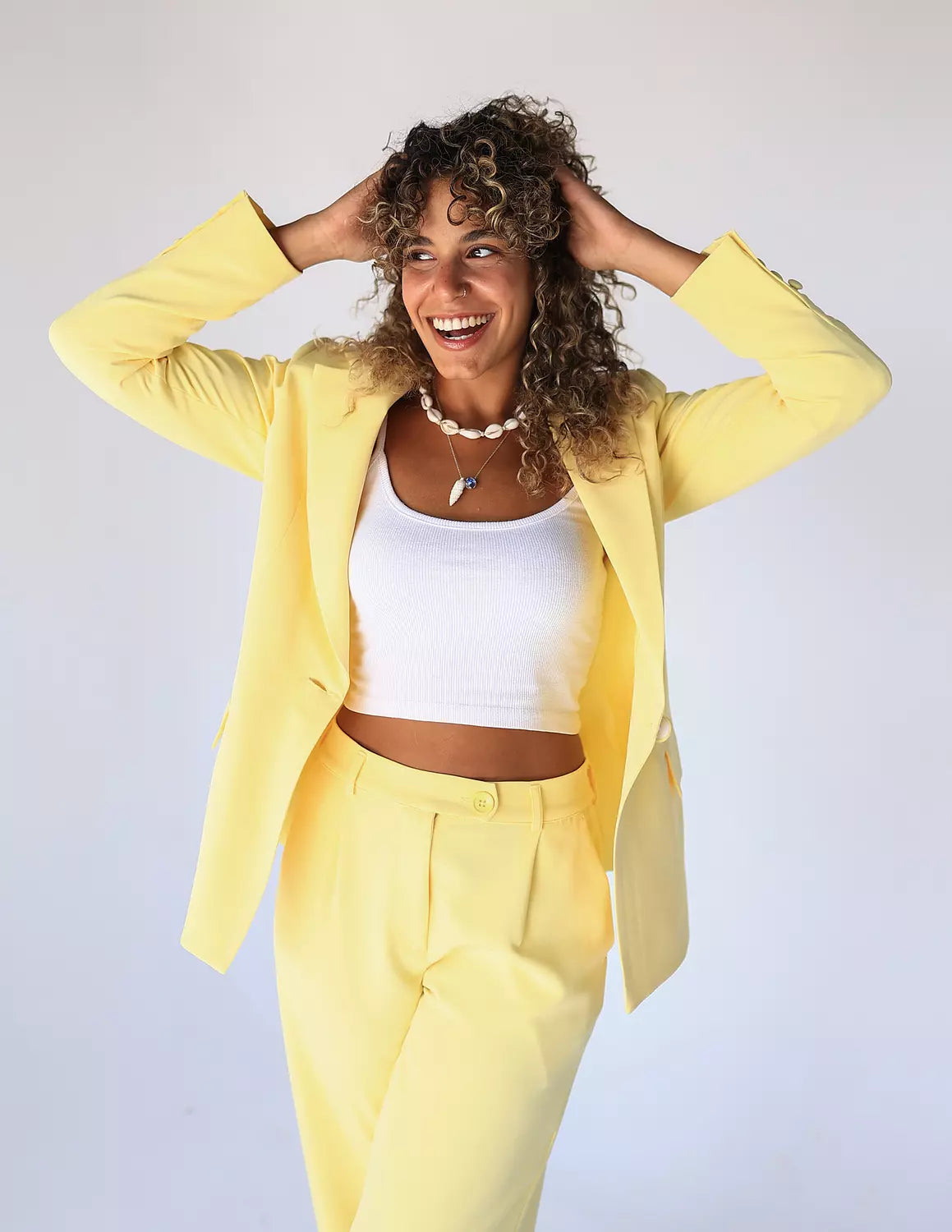 Sun Flower Wide-Leg Straight Mid Pants