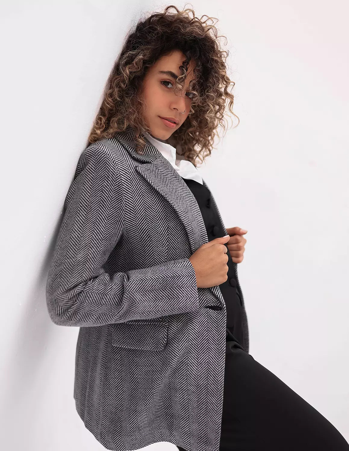 Ash Gray Zigzag Blazer