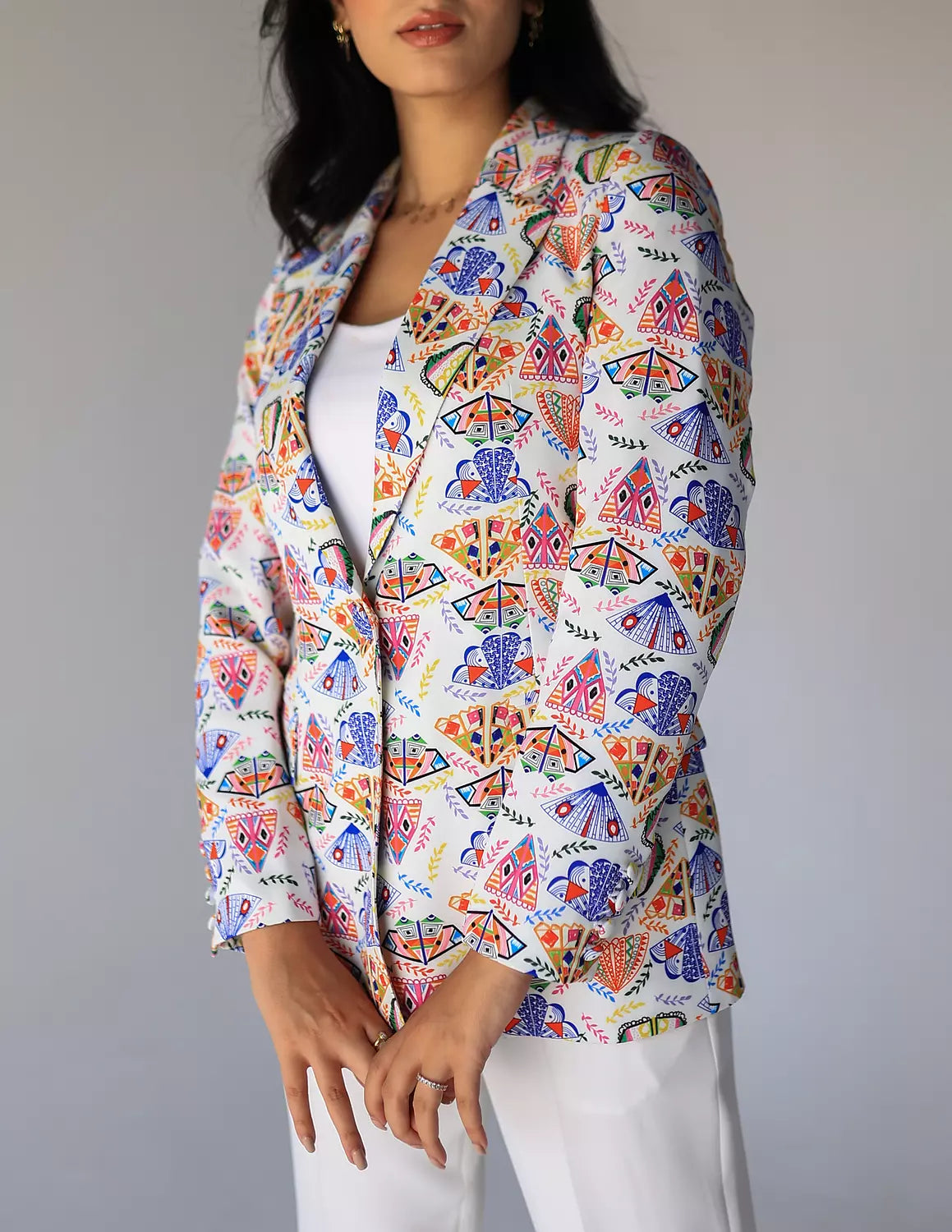 Light-Abstract Printed Blazer