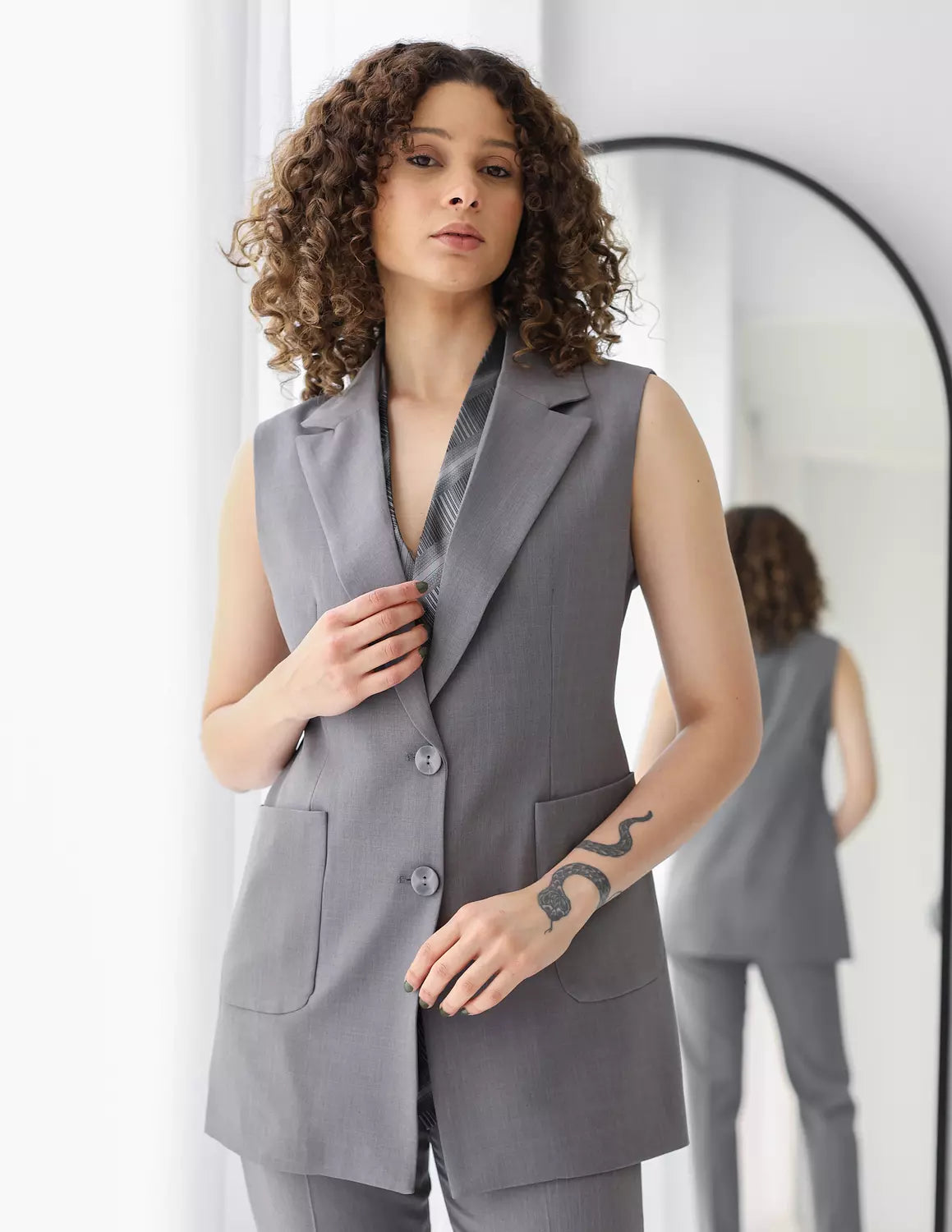 Gray Breeze Long Vest